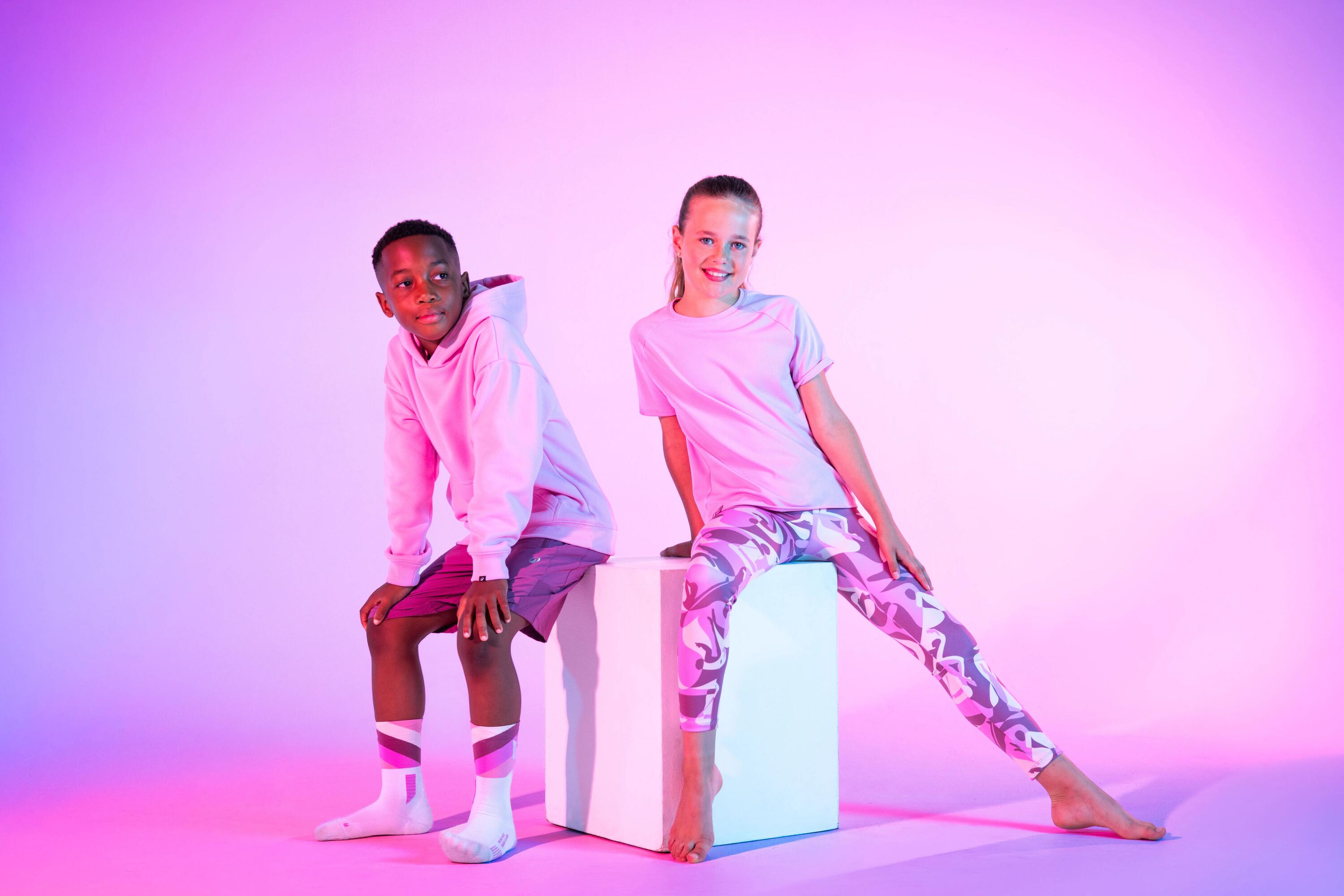 Legginsy sportowe dla dzieci "Bougeons en Rose" 8/9