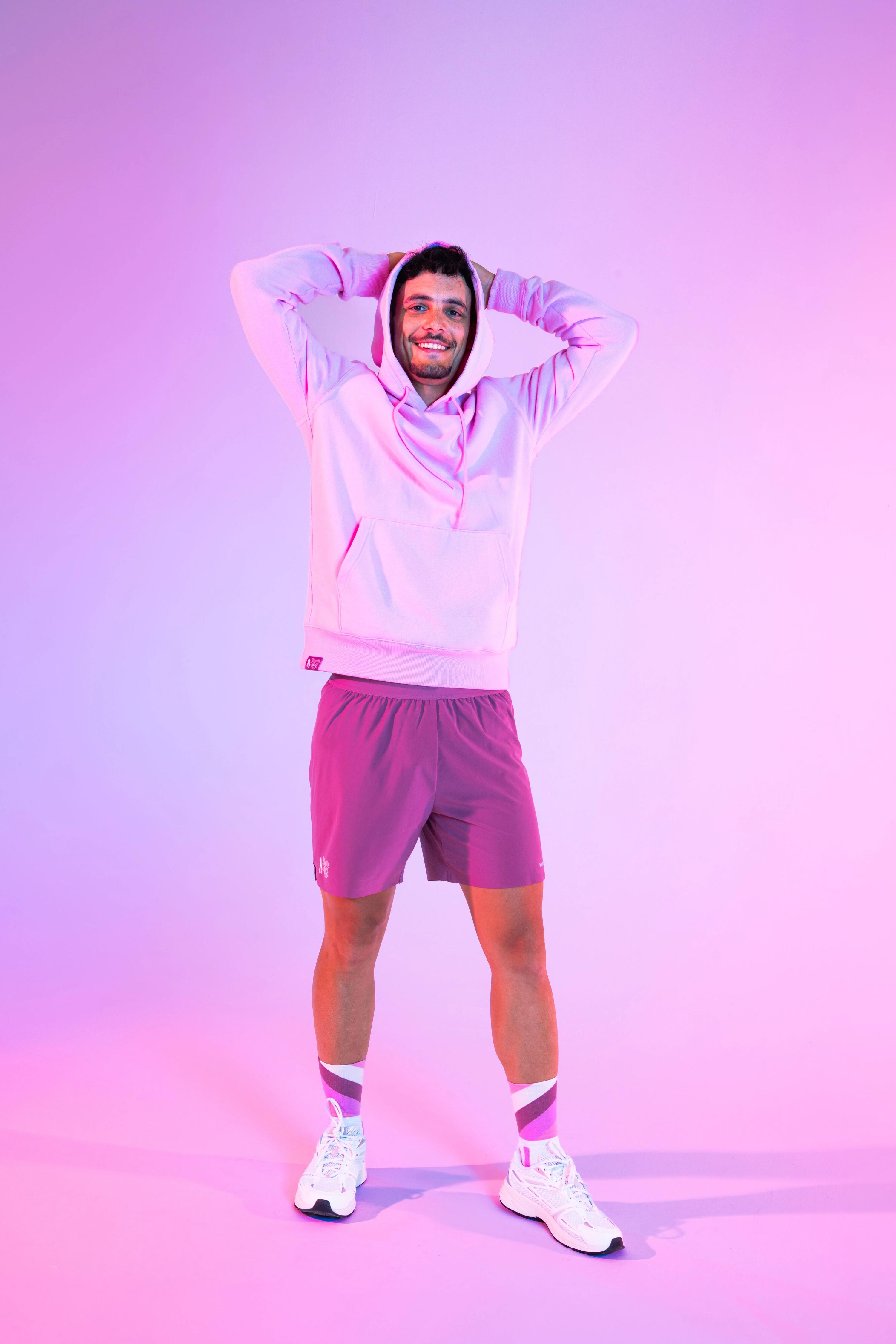 Pantalón corto running hombre, Bougeons en Rose 11/14