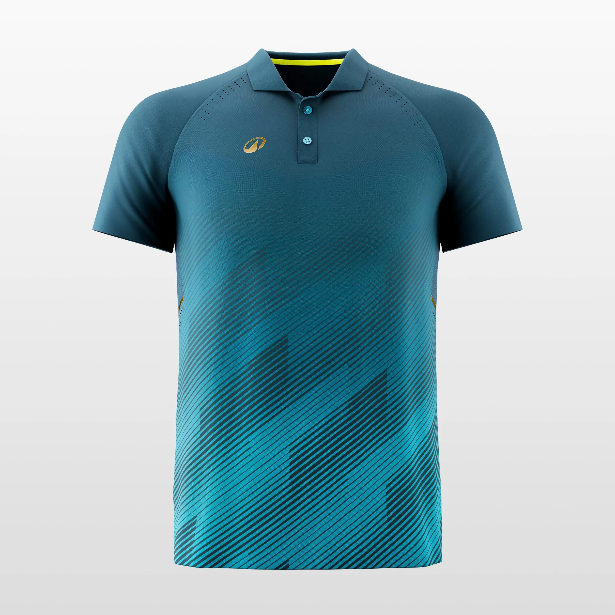Men Cricket Short Sleeved Polo Shirt Quick Dry CP900 - Turquoise -  2