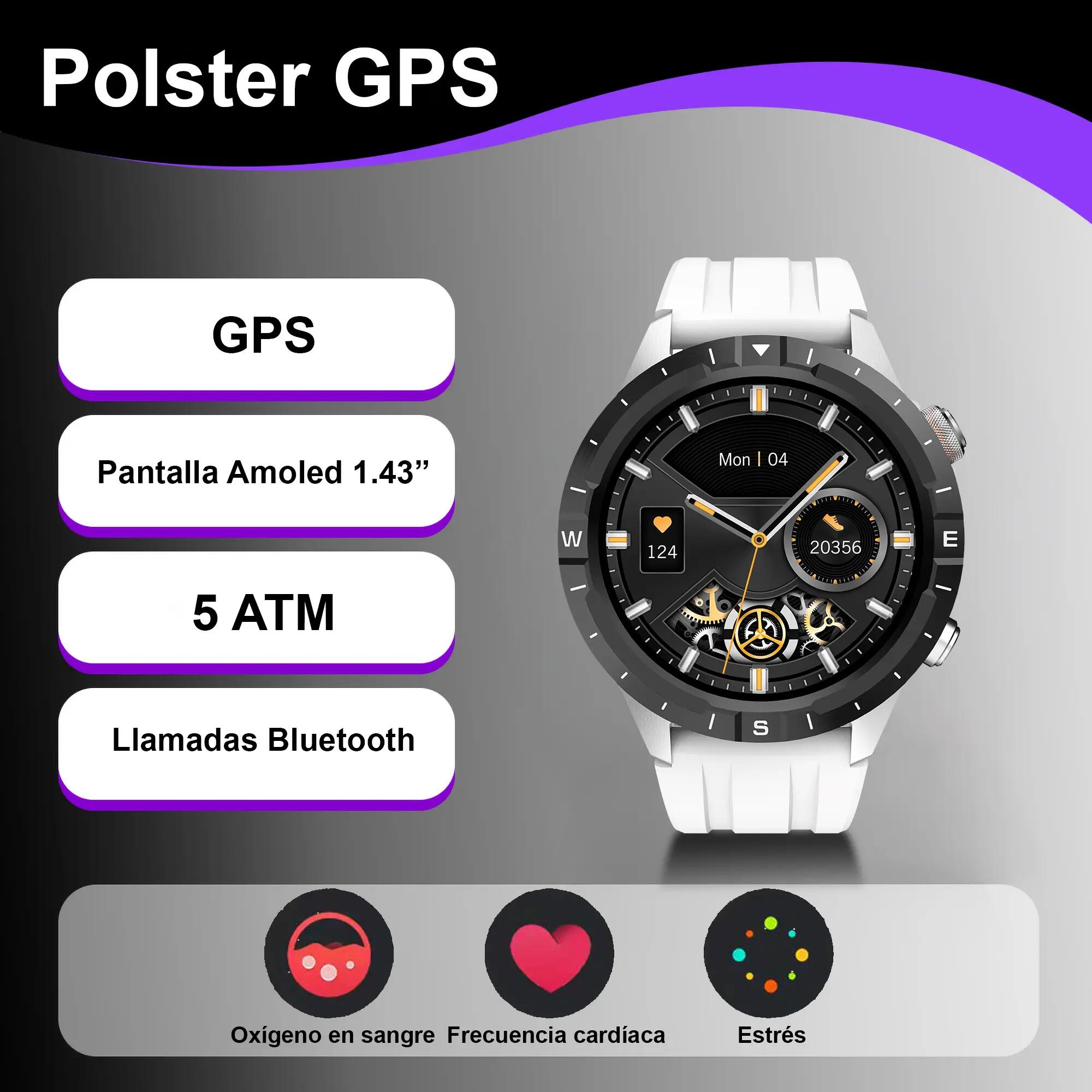 Reloj inteligente con GPS y llamadas Leotec Polster blanco 3/5