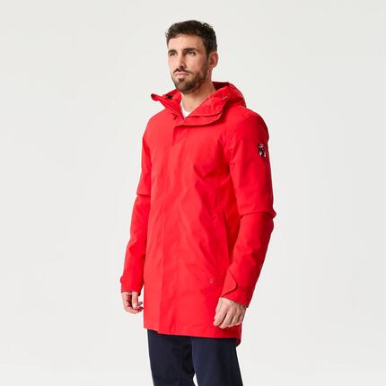 Veste de voile imperméable longue chaude coupe-vent homme, 500 rouge
