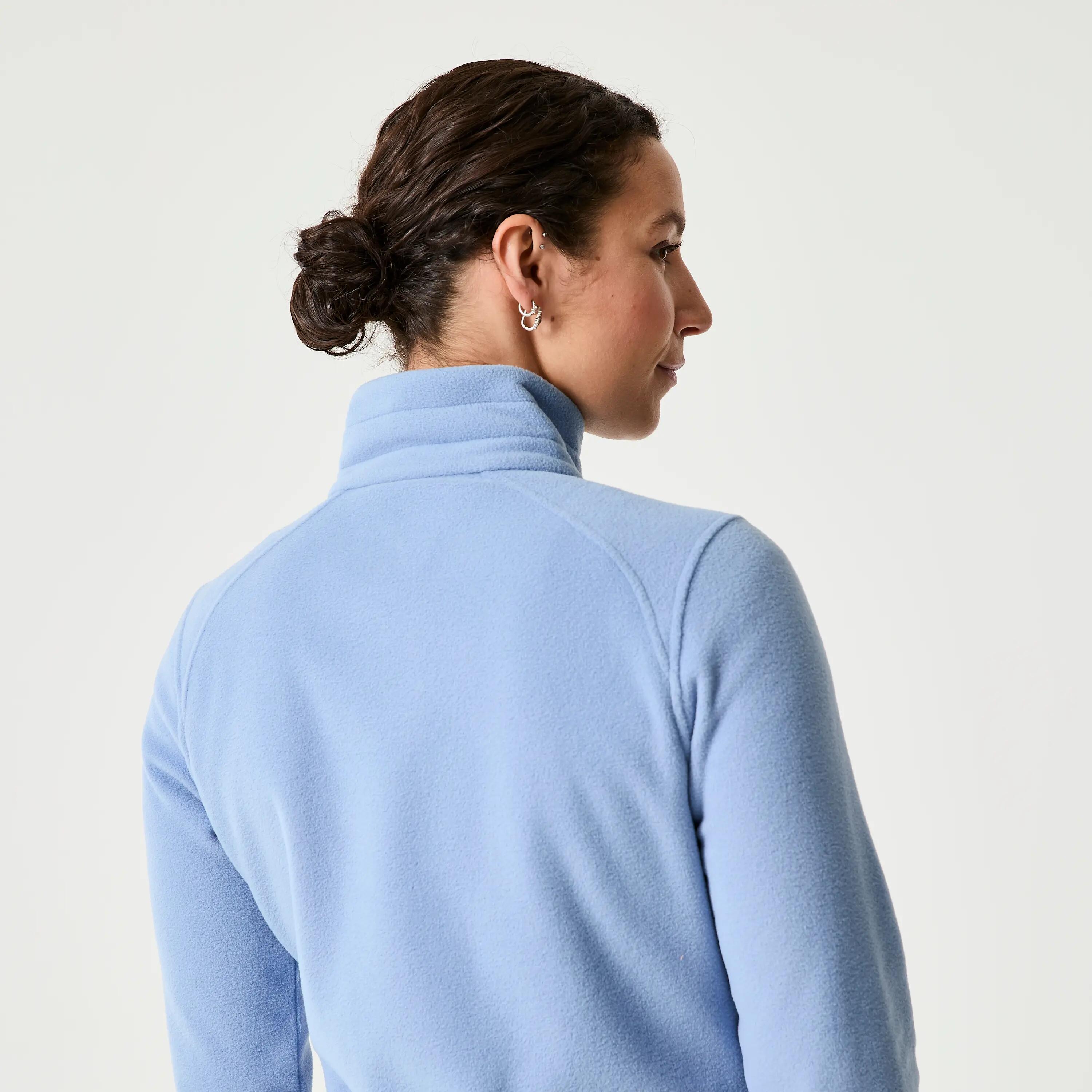Fleecejacke Segeln Damen warm 100 hellblau 4/5
