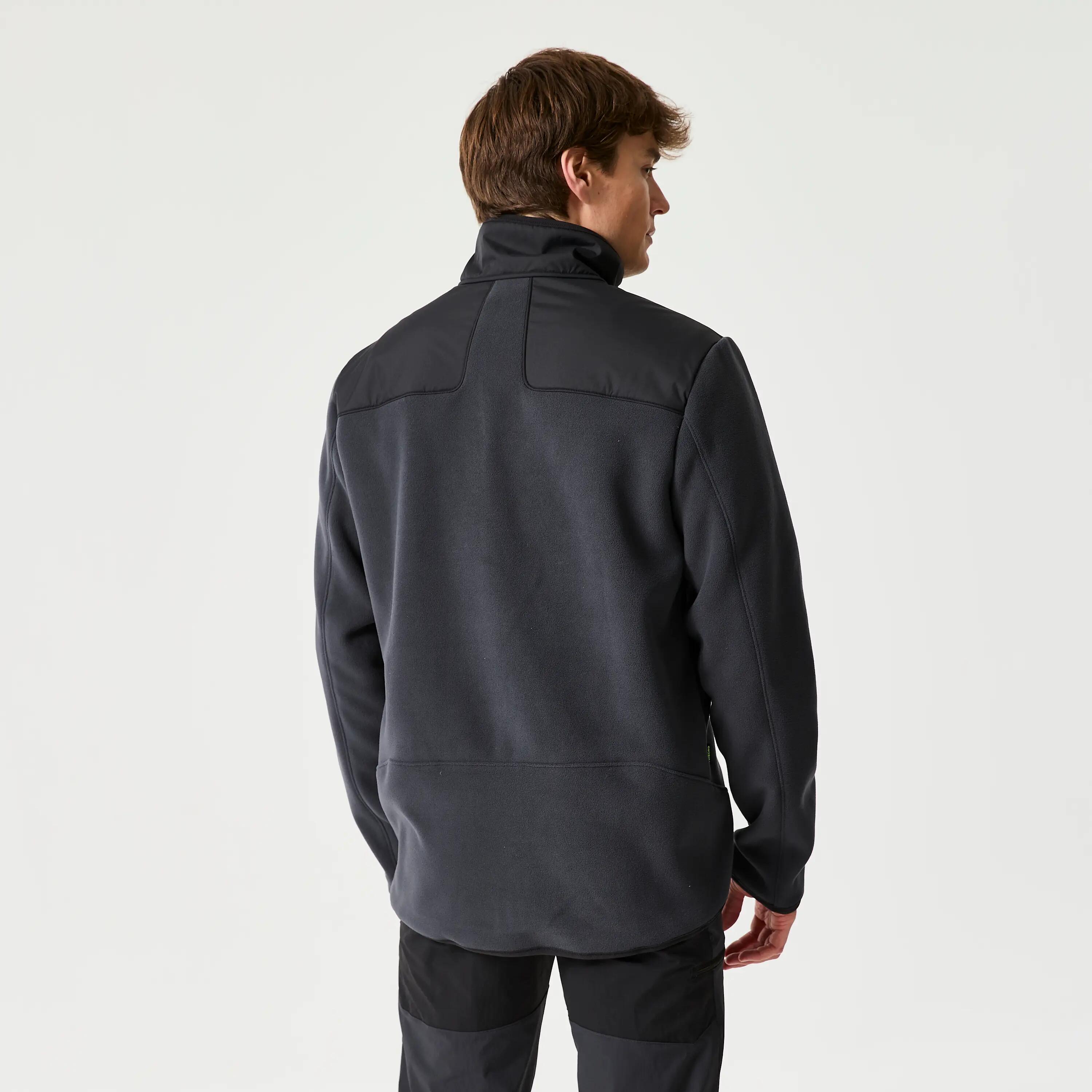 Warme Segel-Fleecejacke Herren, 500 grauschwarz 2/4
