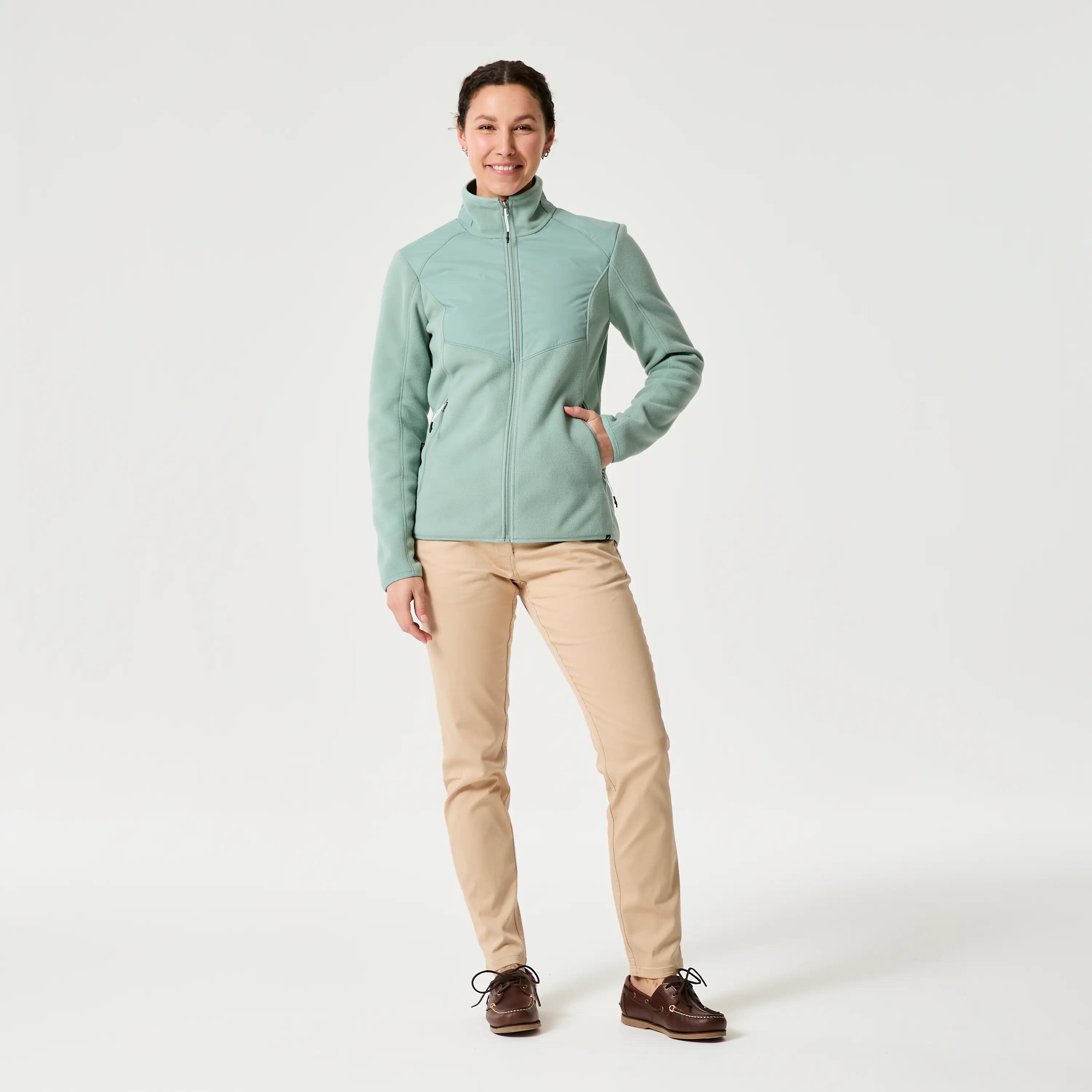 Fleecejacke Segeln Damen warm 500 grün 5/5