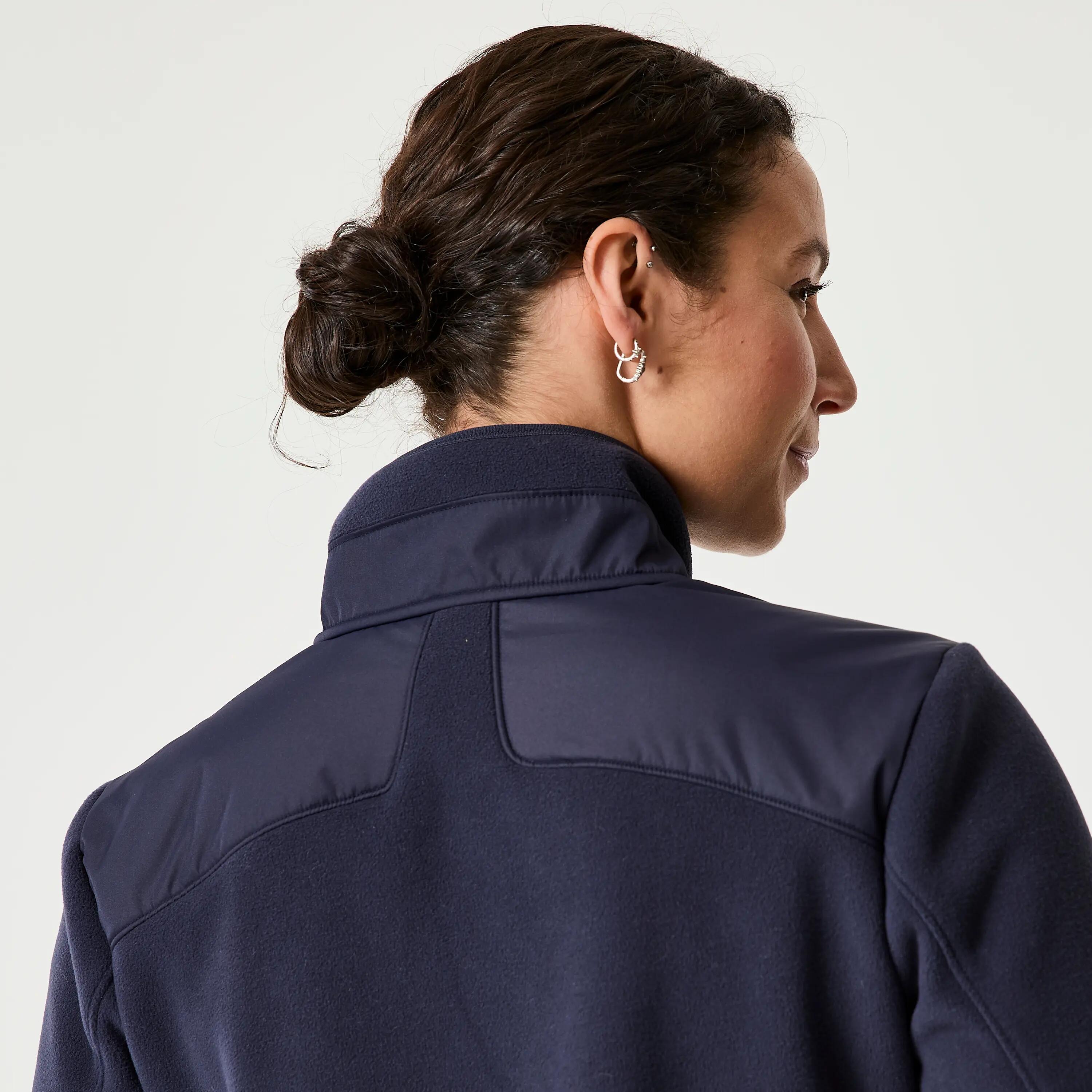 Fleecejacke Segeln Damen warm 500 marineblau 4/5