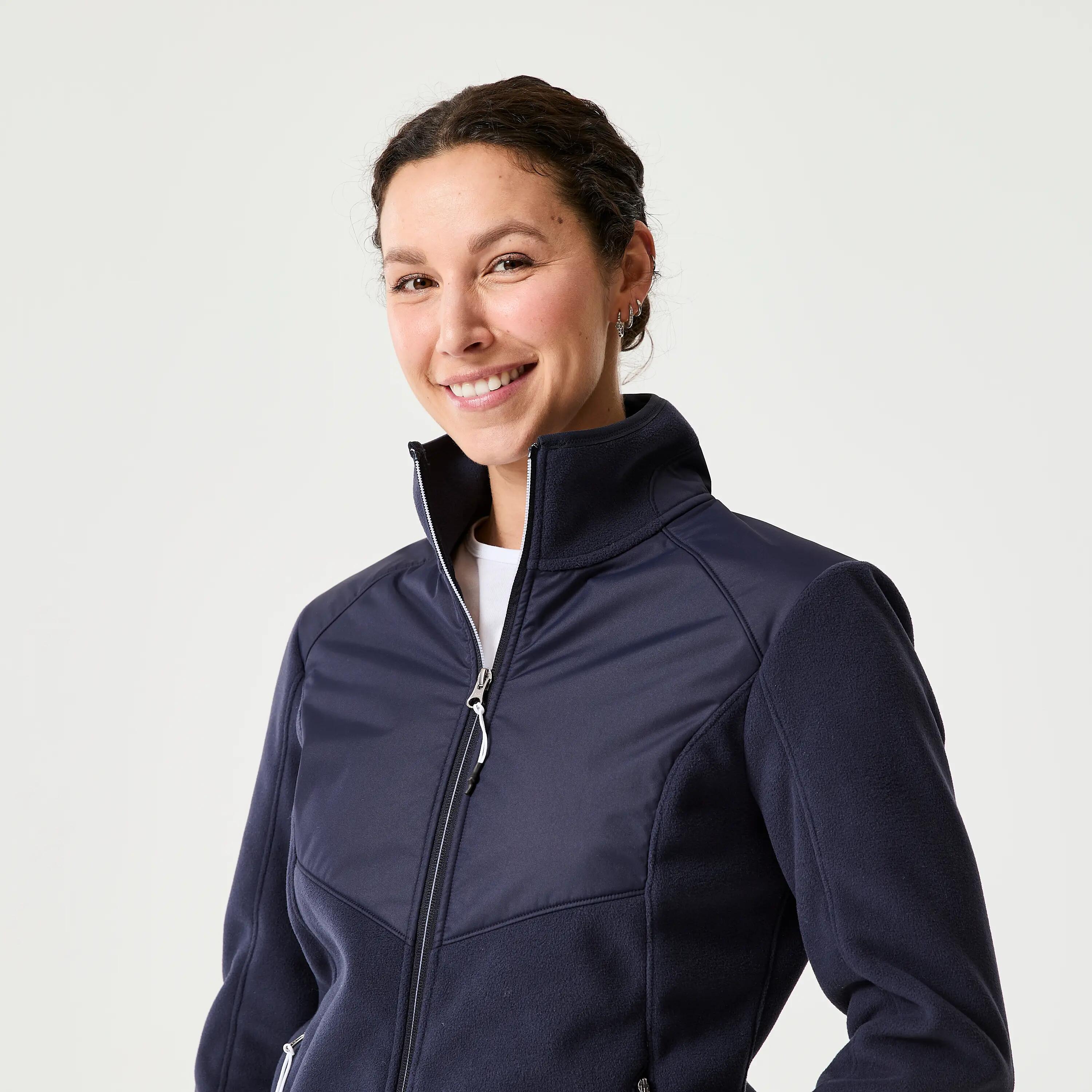 Fleecejacke Segeln Damen warm 500 marineblau 3/5