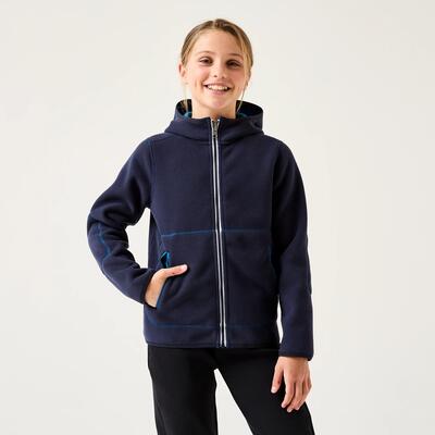 Giacca vela bambino SAILING 500 pile reversibile grigio-giallo fluo