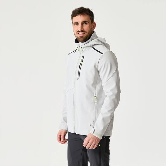 Veste de voile sotfshell coupe-vent homme, 500 gris clair
