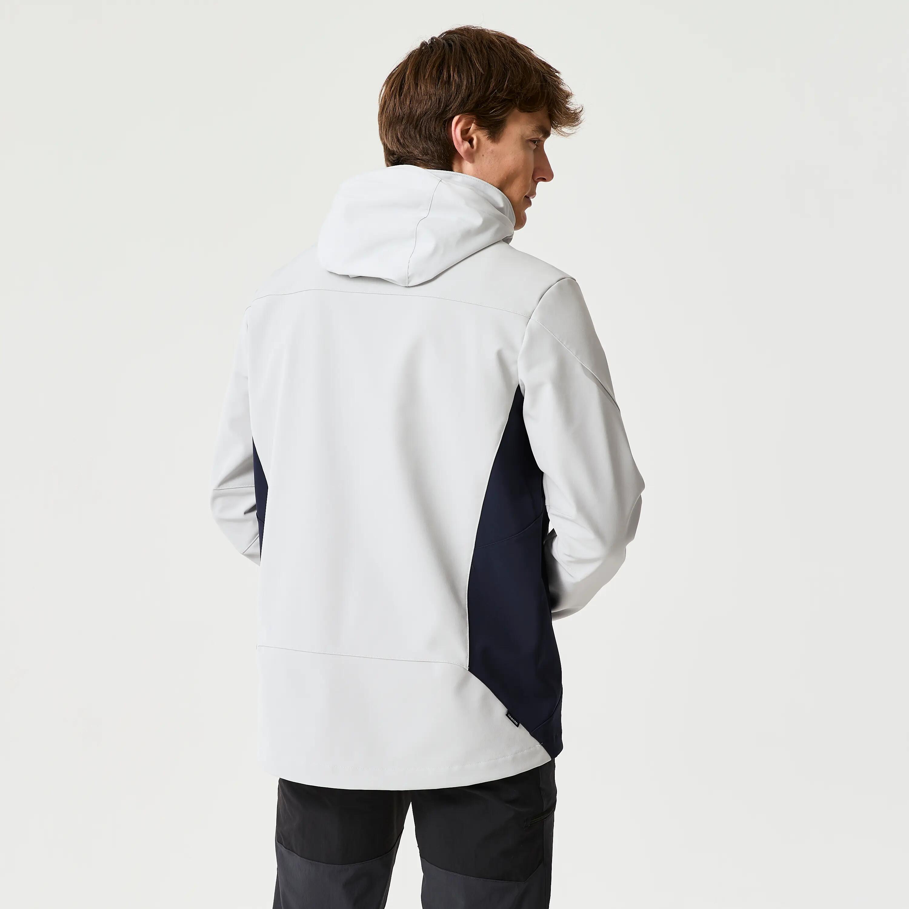 Casaco de Vela Softshell Corta-vento Homem 500 Cinzento-claro e Preto 2/8