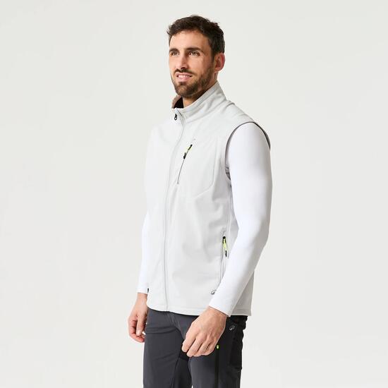 Gilet softshell de voile sans manche coupe-vent homme, 900 gris clair