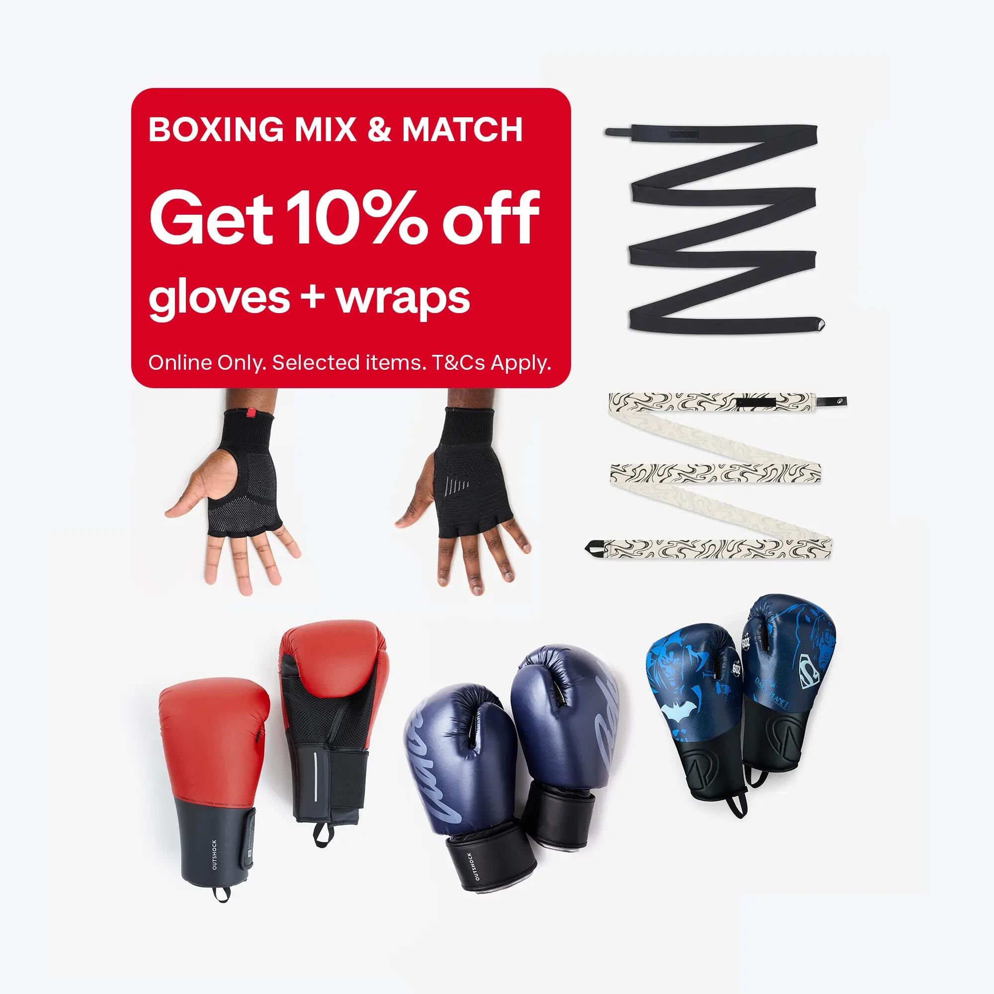 Adult Training Boxing Gloves Beginner - Red/Black 9/12
