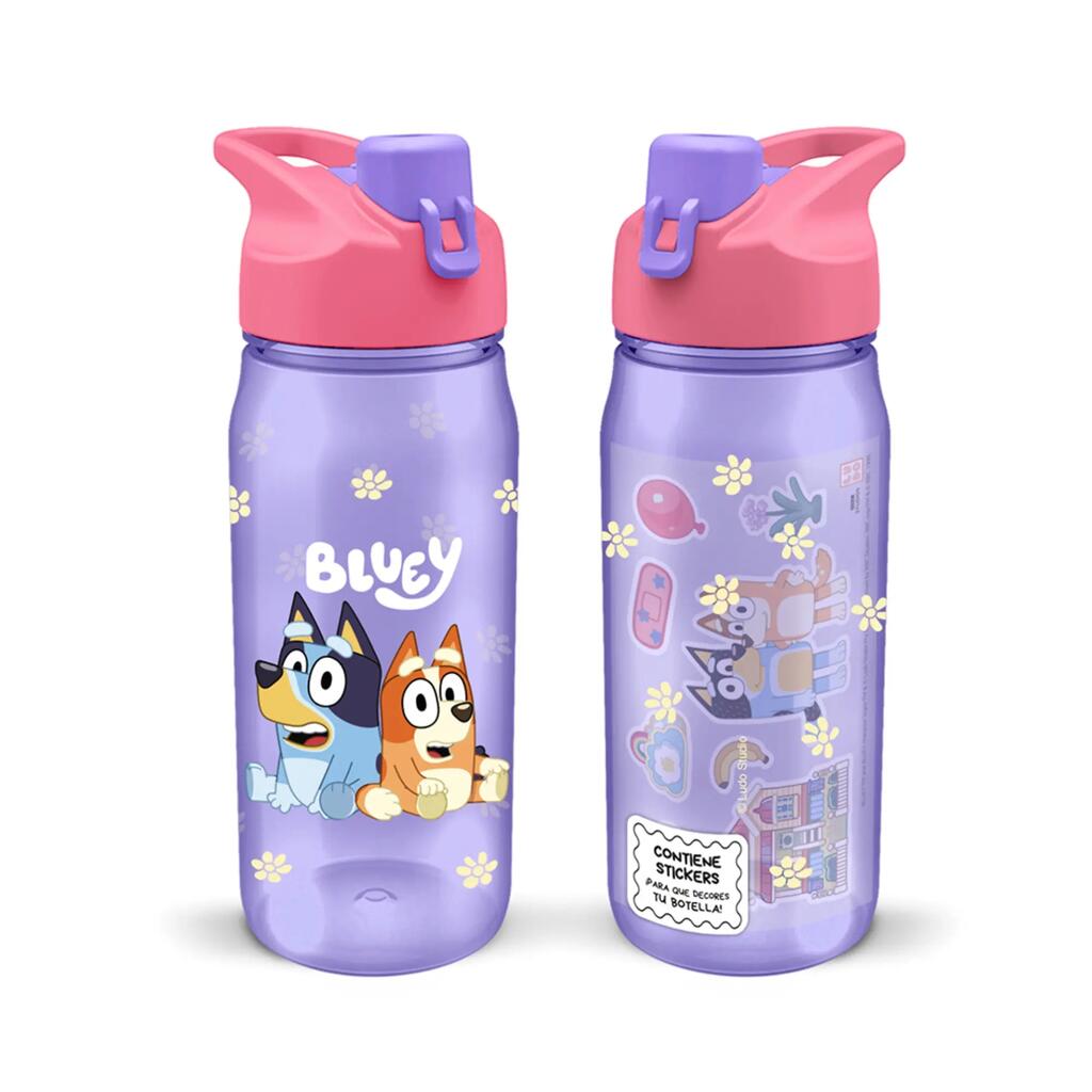 Botella de agua sin BPA para niños, Wantu Bluey azul