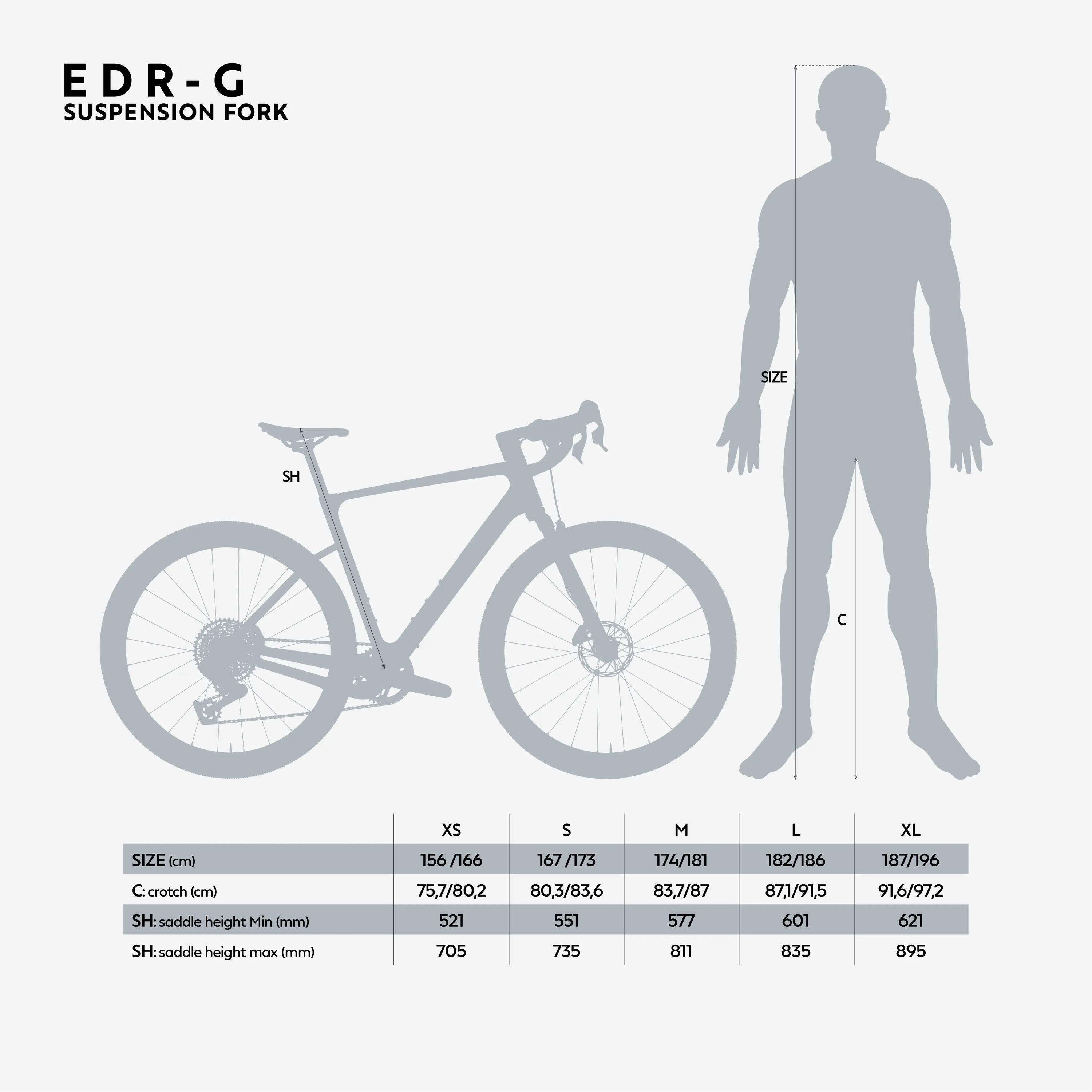 Bicicleta Gravel Carbono SRAM Force XPLR 1x13v Forqueta Suspensa, EDR-G CF 20/21