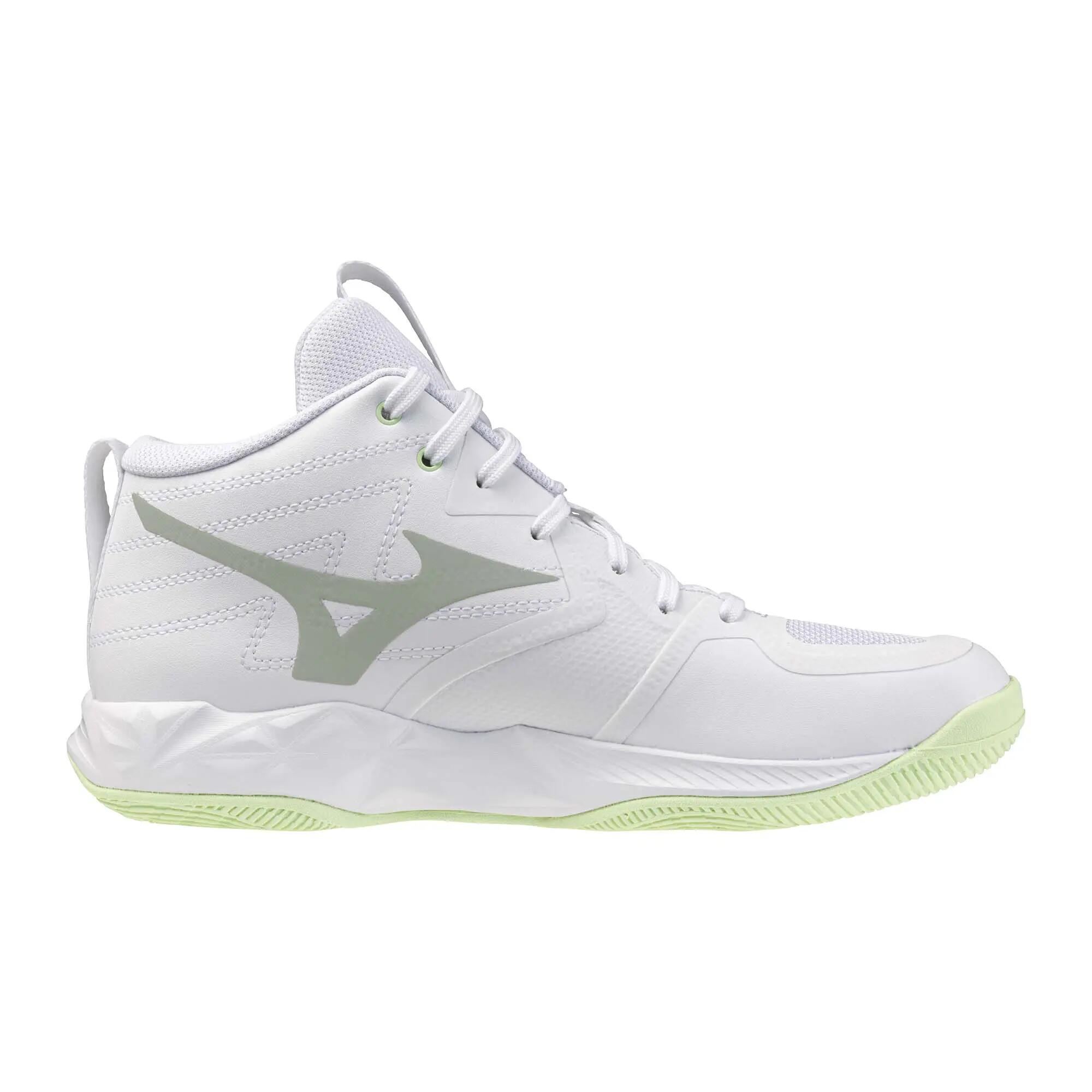 Scarpe pallavolo adulto MIZUNO MOMENTUM PRO MID bianche grigie 4/5