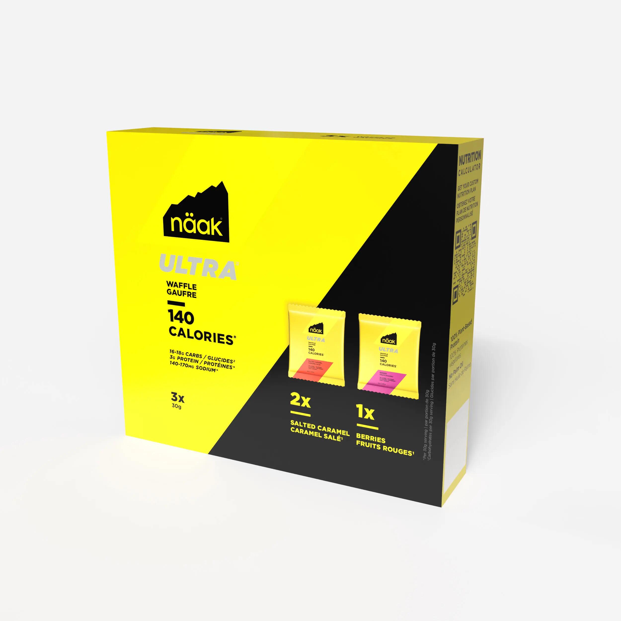 Gaufres énergétiques fruits rouges et caramel, Ultra Energy 3 x 30g