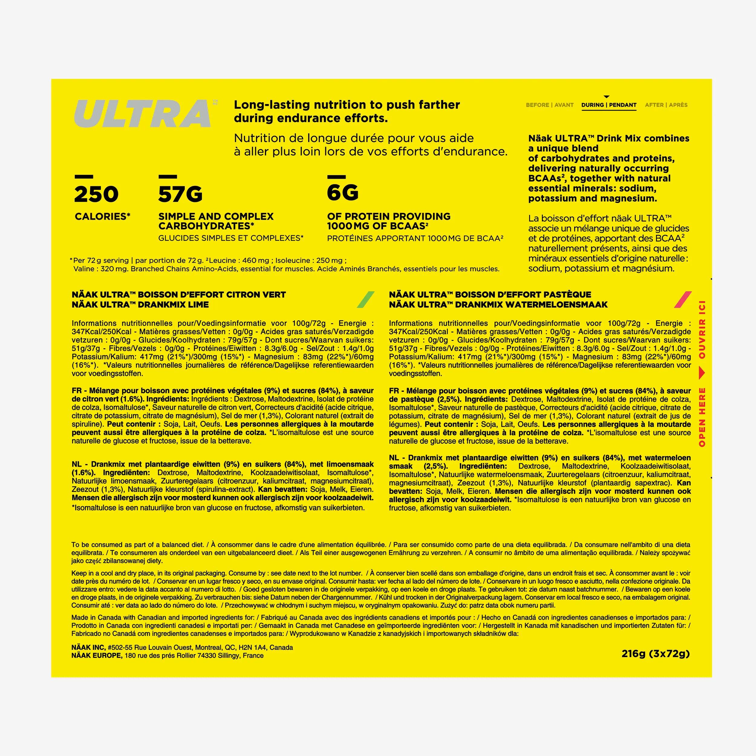 Miscela per bevanda energetica Näak ULTRA ENERGY™ anguria-lime 3x72g 4/6