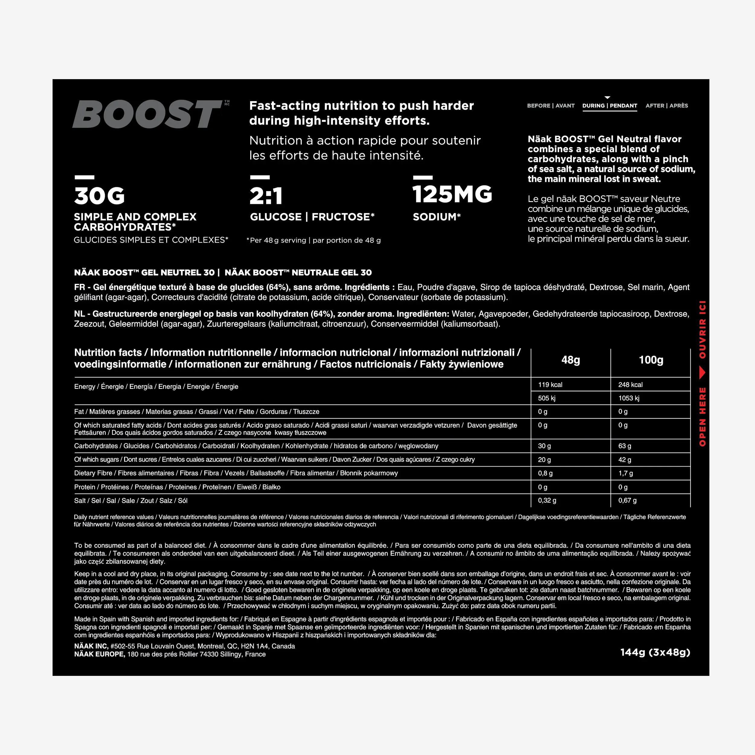 Gel energetico BOOST ENERGY™ neutro x3 3/4
