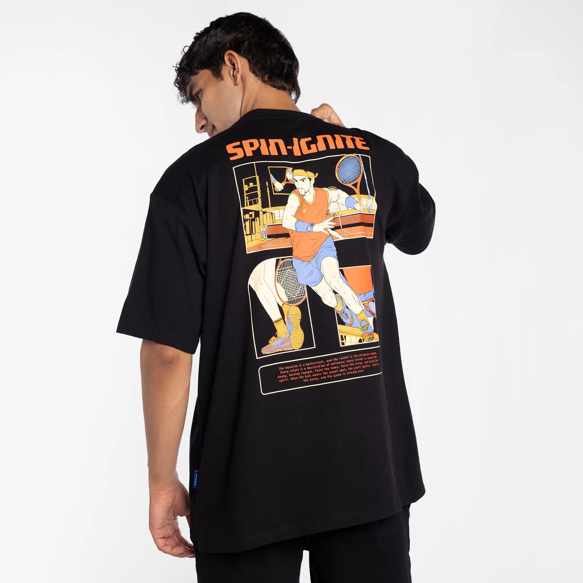 Anime Edition Spin-Ignite Oversized Black T-Shirt X Jolly Yun Shann -  3