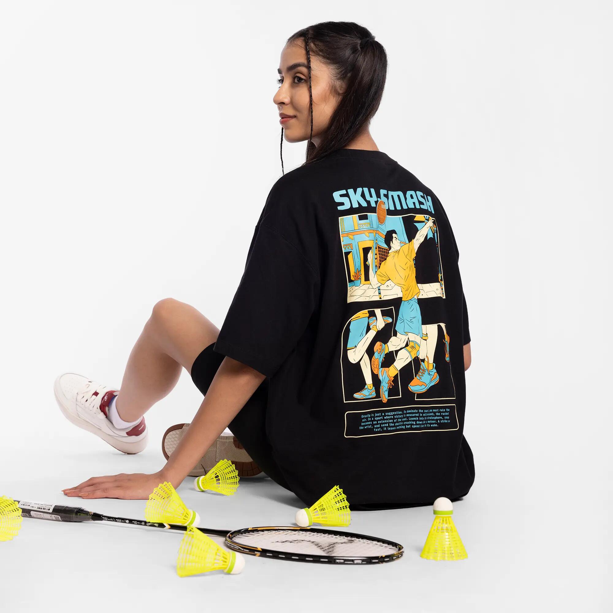 Anime Edition Sky-Smash Oversized Black T-Shirt X Jolly Yun Shann -  5
