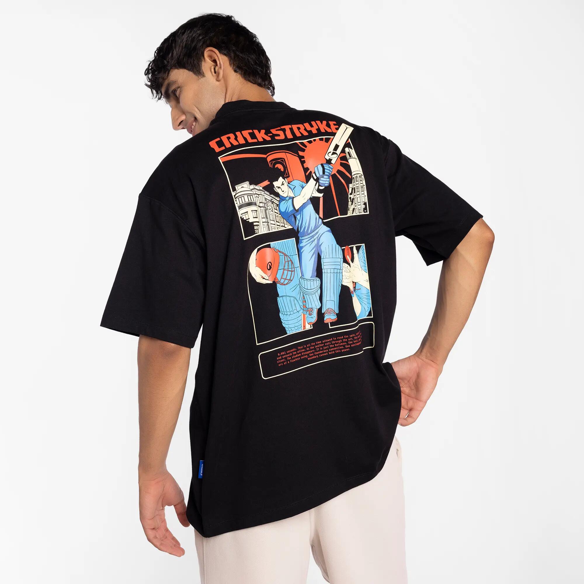 Anime Edition Crick-Stryke Oversized Black T-Shirt X Jolly Yun Shann -  3
