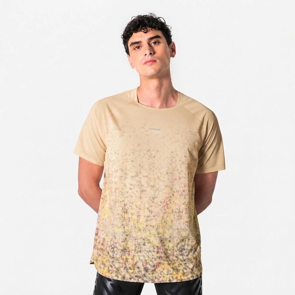 T-shirt de trail Homme, Kiprun Run 500 Beige