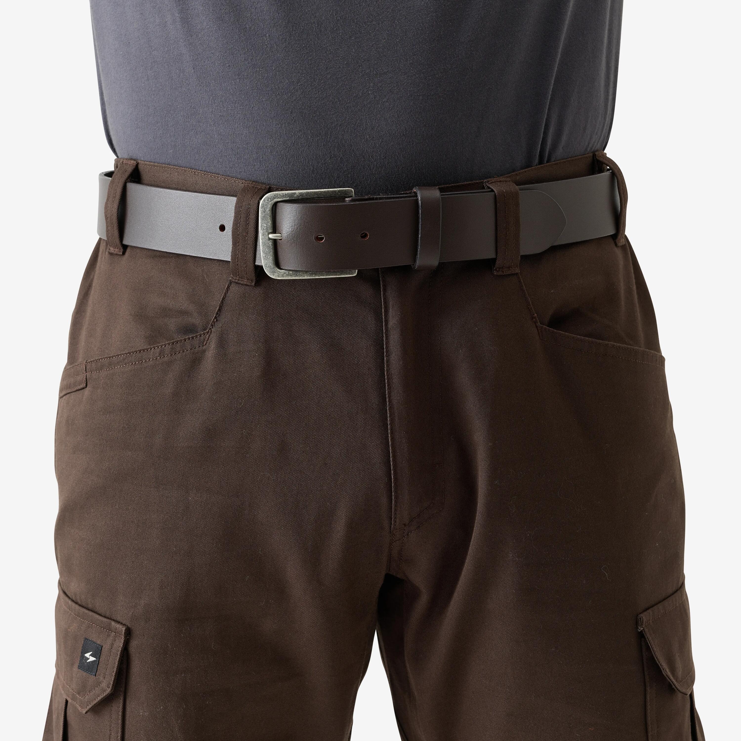 Jagdgürtel Leder 135 cm braun 2/4