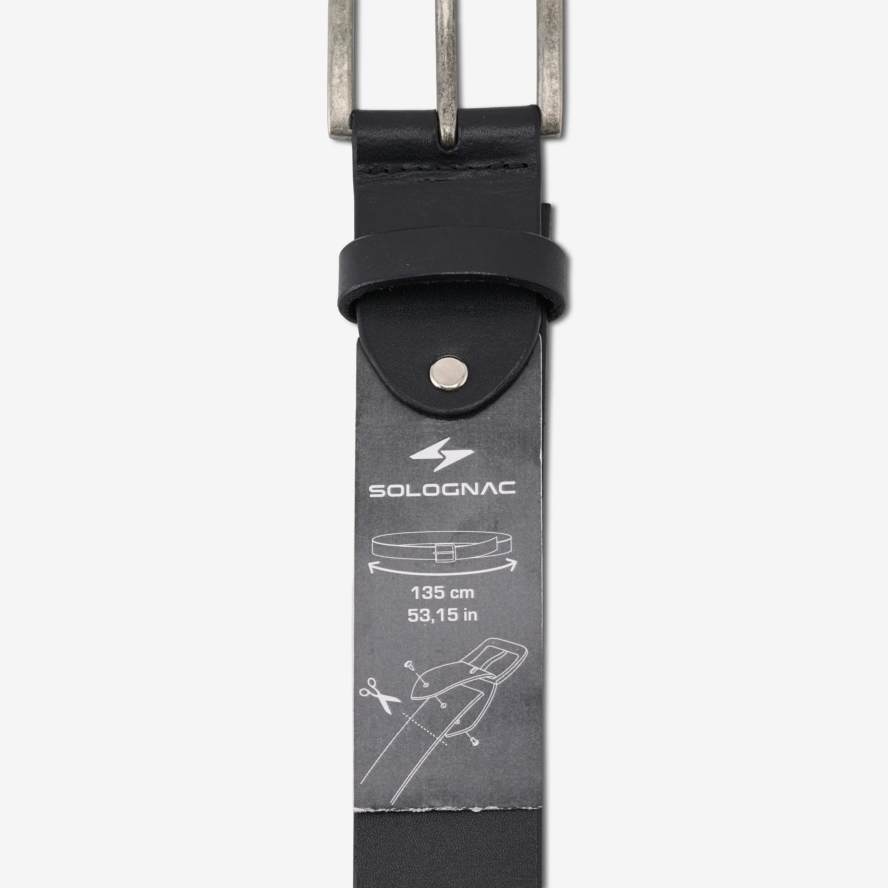 Jagdgürtel Leder 135 cm braun 3/4