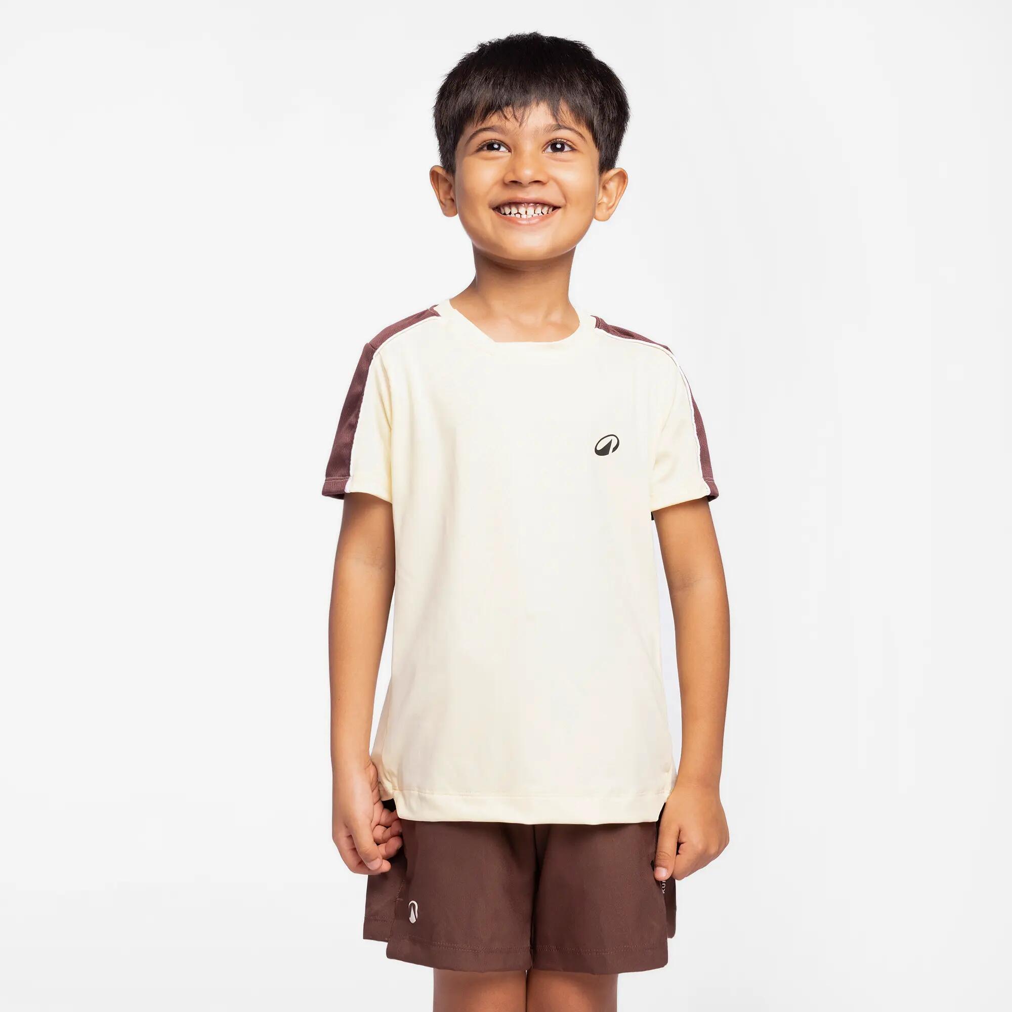 Kids' Crew-Neck Tennis T-Shirt TTS Dry JR - Beige -  2