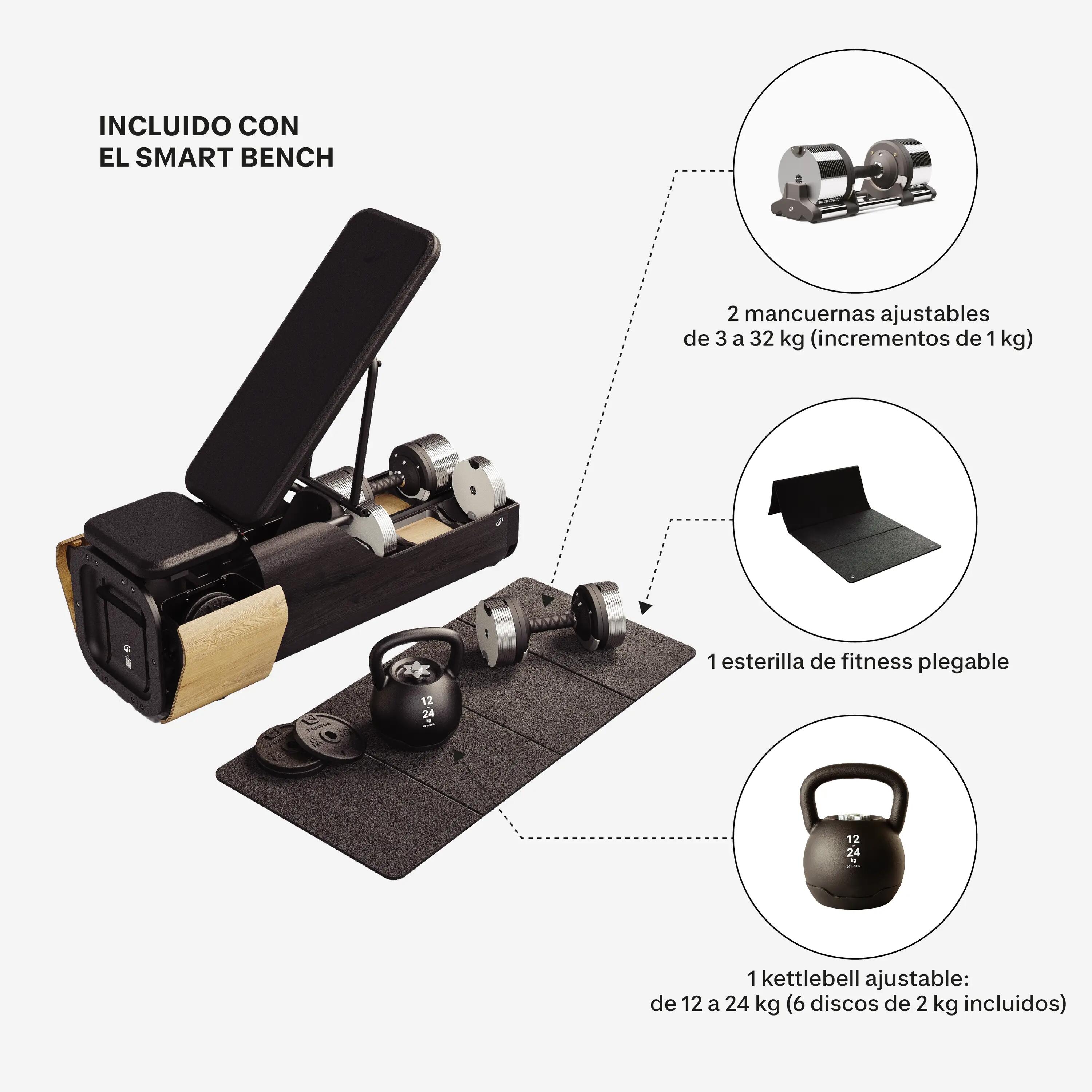 Banco Musculación Completo Smart Bench + 12 Meses Gratis Freeletics 4/34