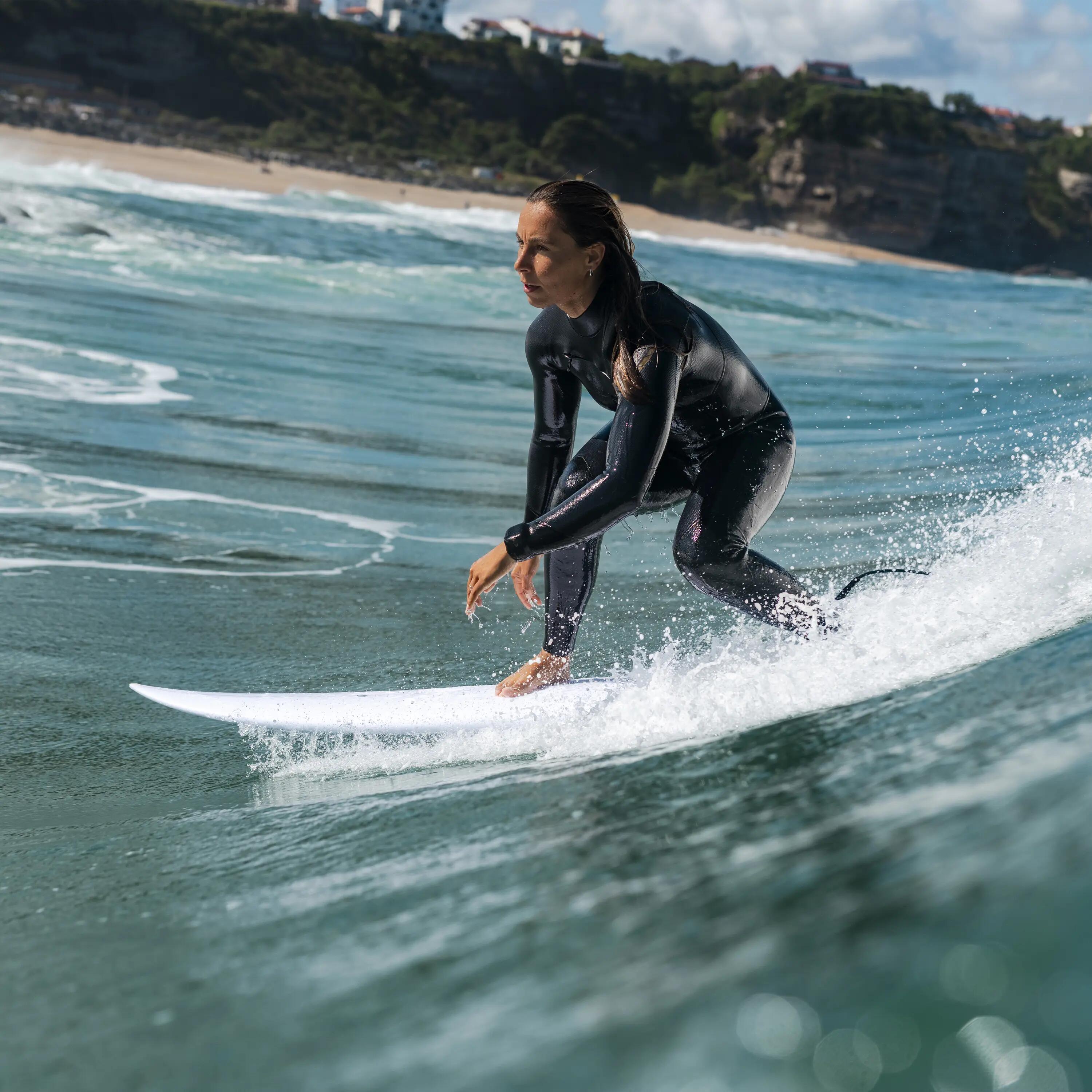 Combinaison surf 4/3mm intégrale zip poitrine femme, 900 gris 2/15