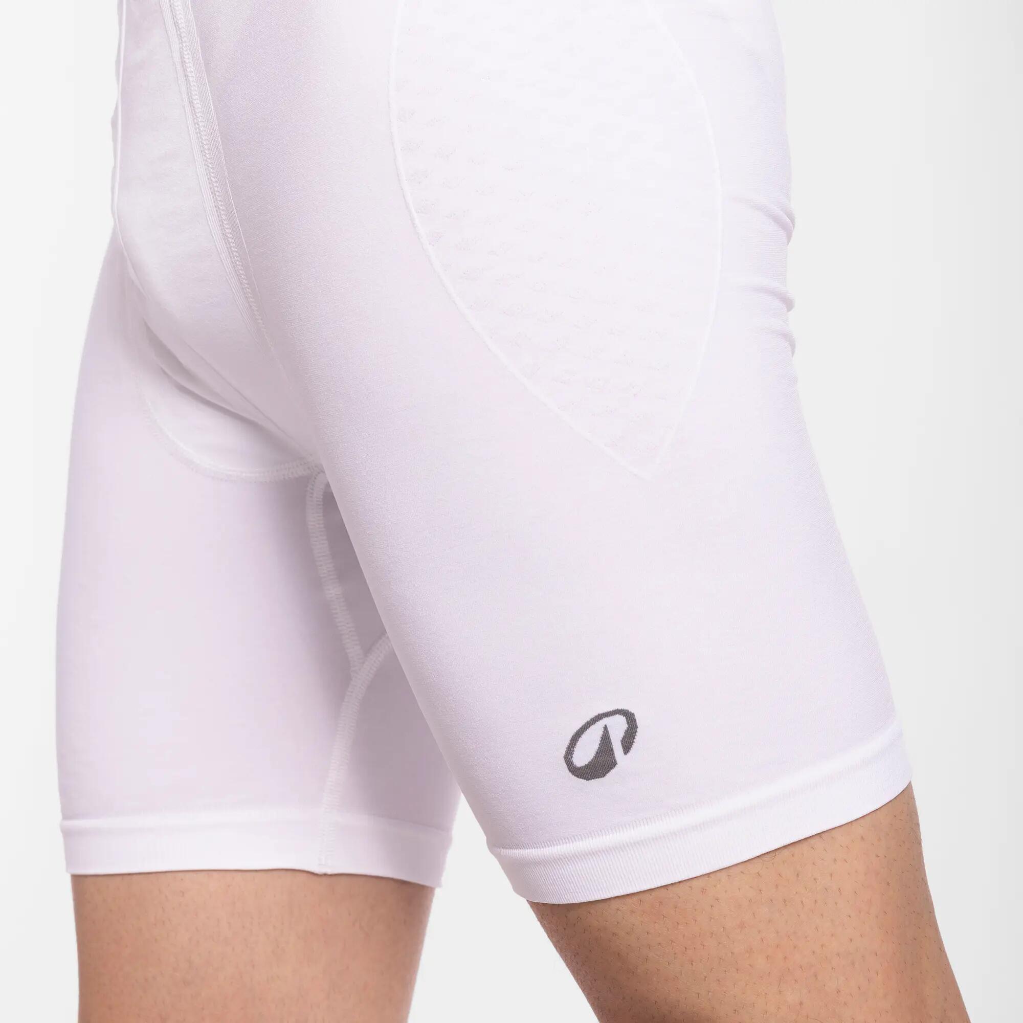 Men Cricket Compression Shorts Groin Guard Compatible - White -  3