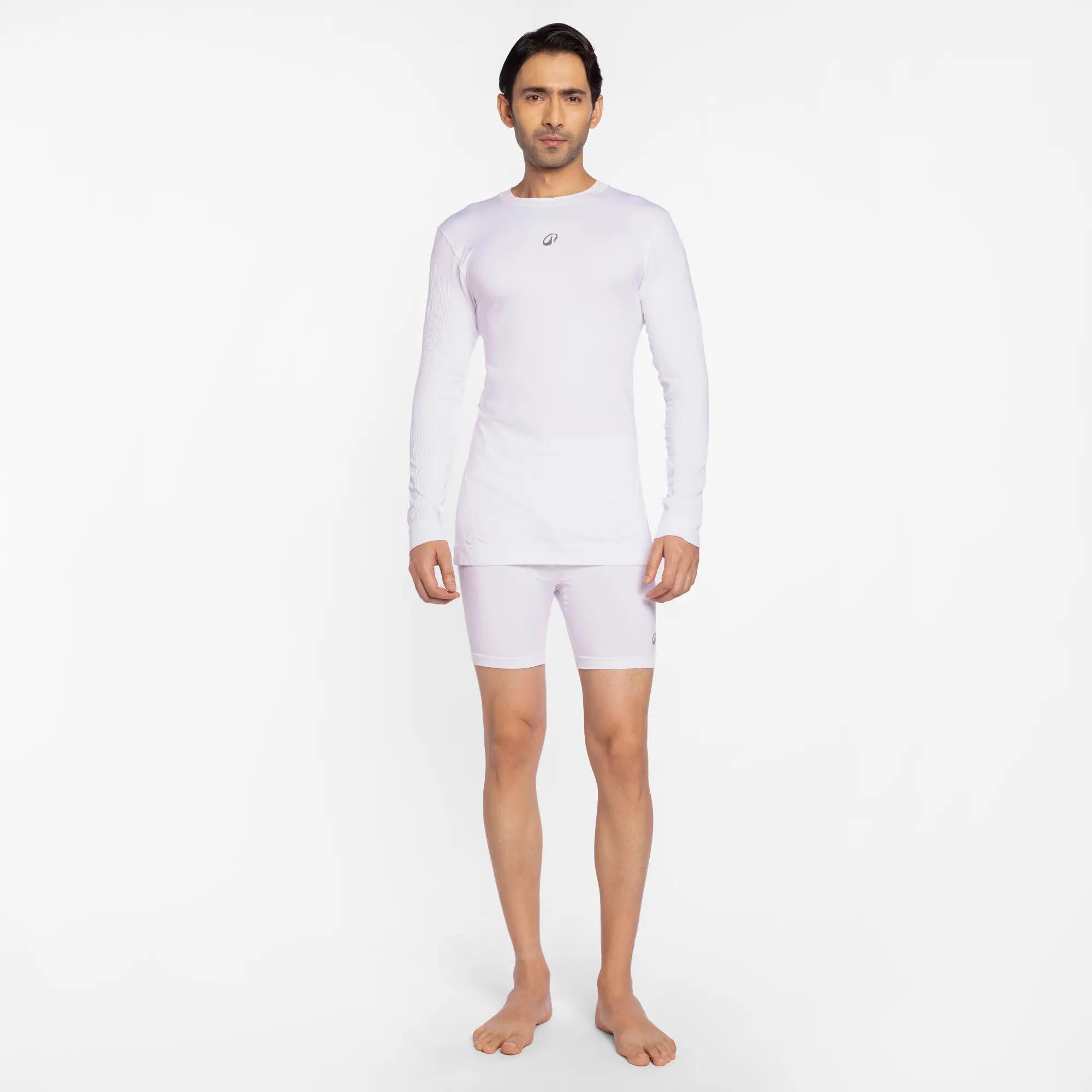 Adult Sun Protective Compression Top Full Sleeve White -  1