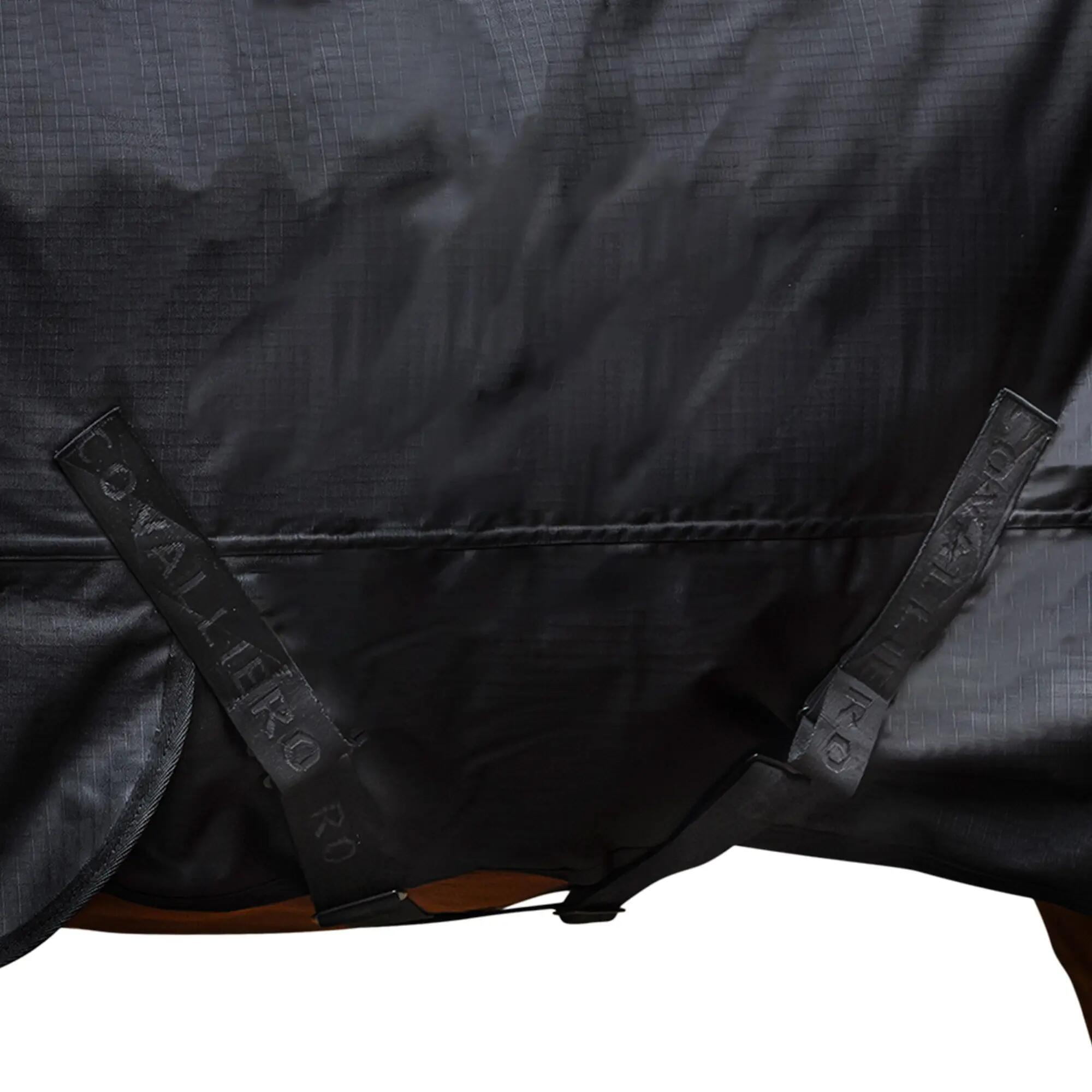 Regendecke Outdoor 100 Pferd/Pony schwarz 3/4