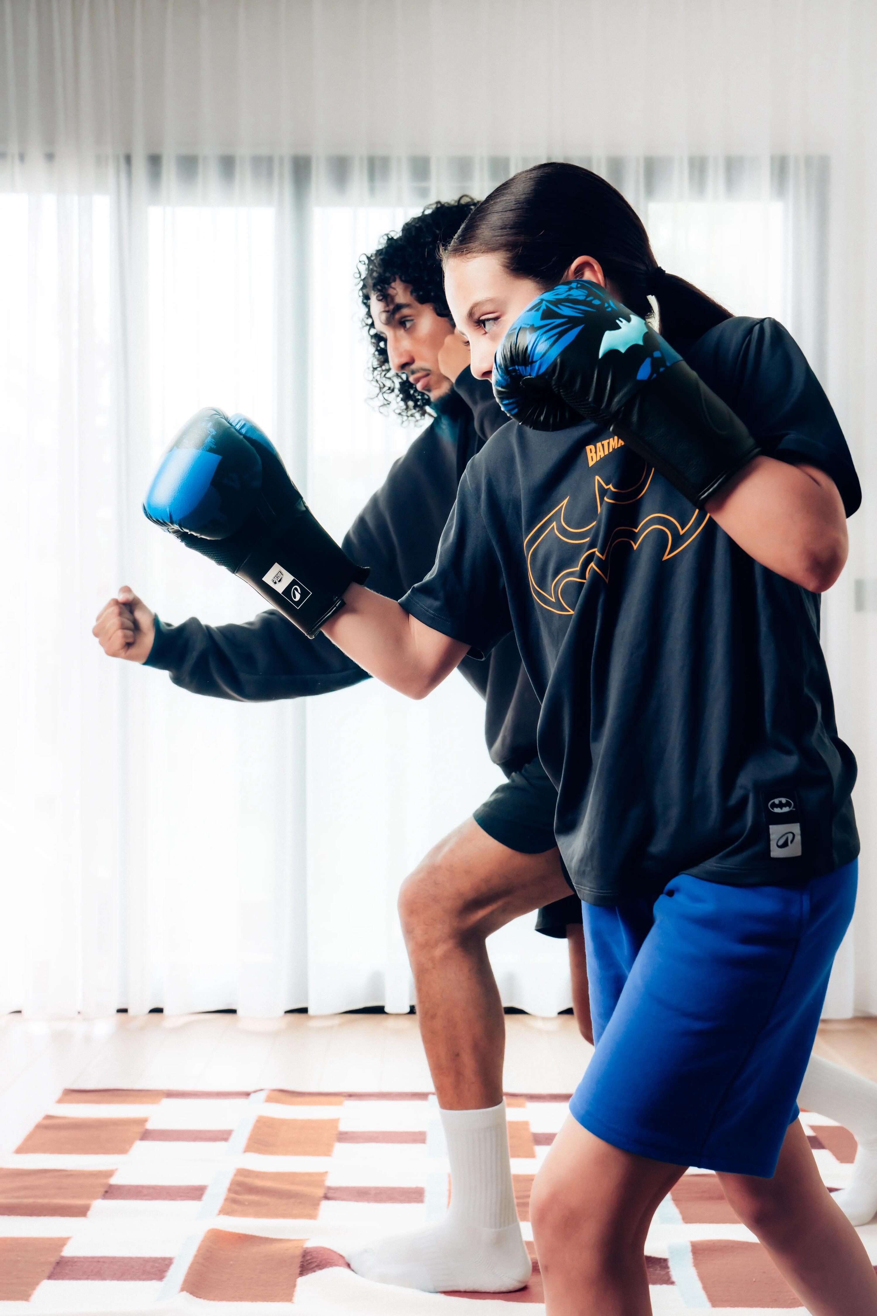 Guantes Boxeo Superman Niños Azul Resistentes Transpirables 10/10