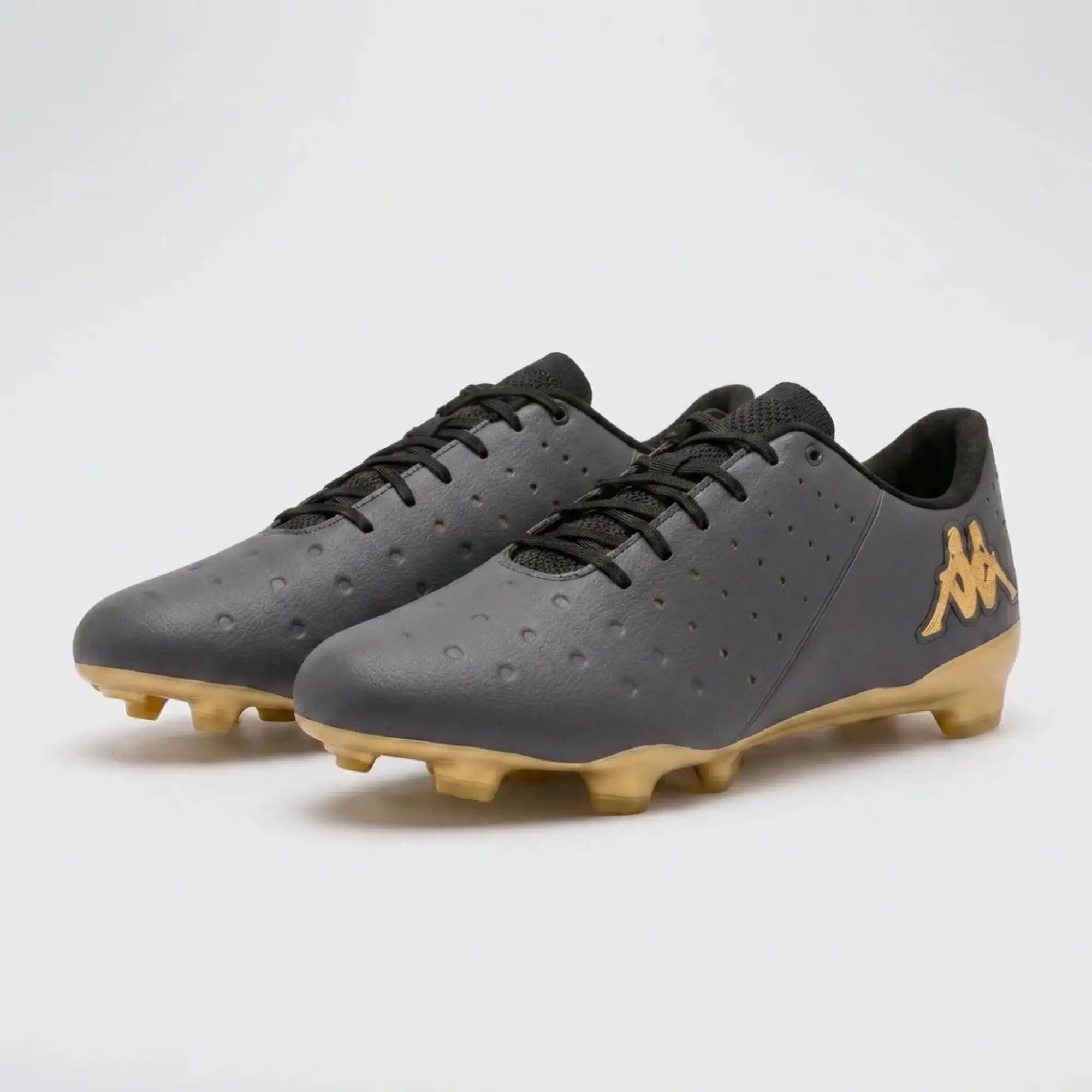 Chaussure de football homme, KAPPA GYRA PRO FG, noire et or 2/4