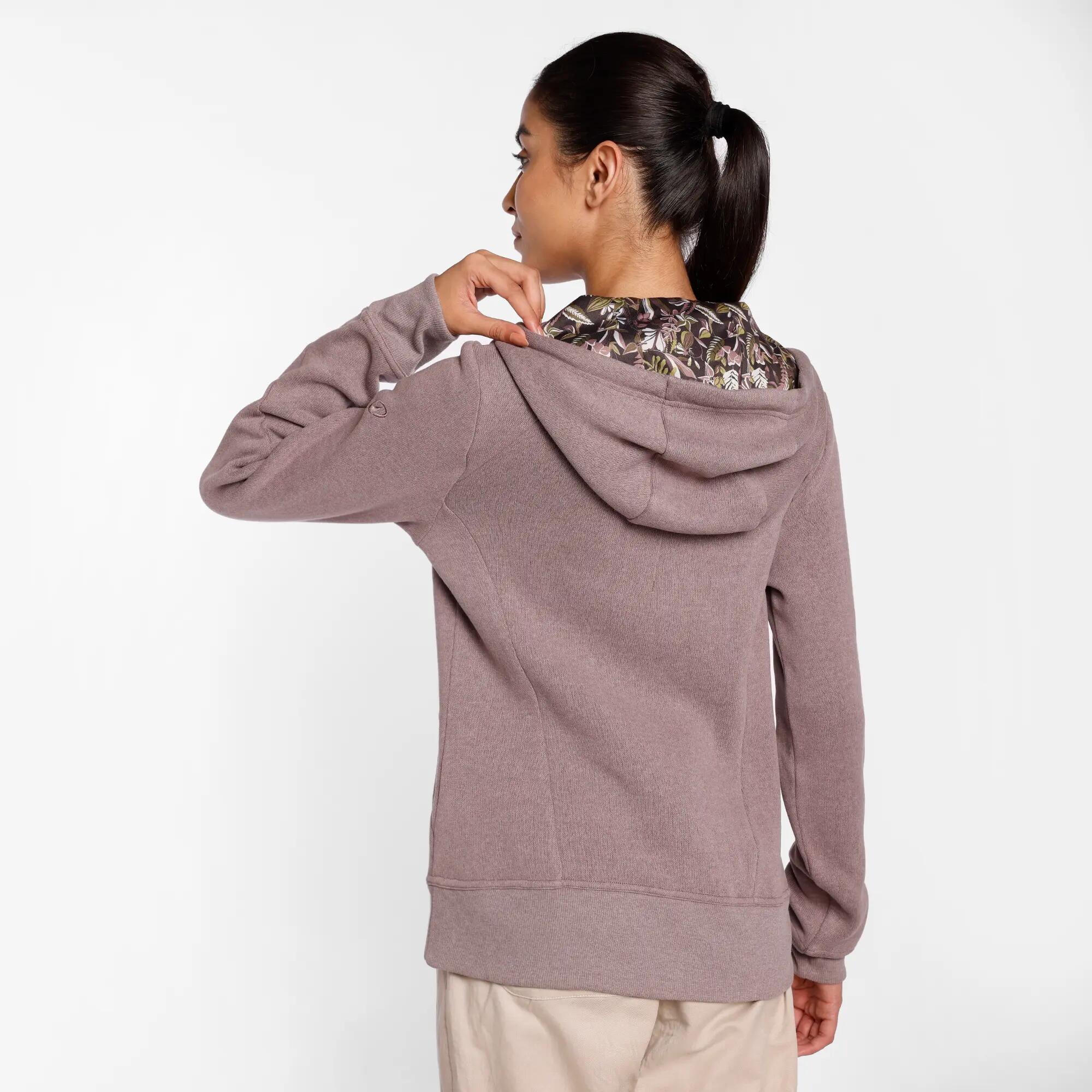Women’s breathable hiking sweatshirt, NH500 Brown -  3