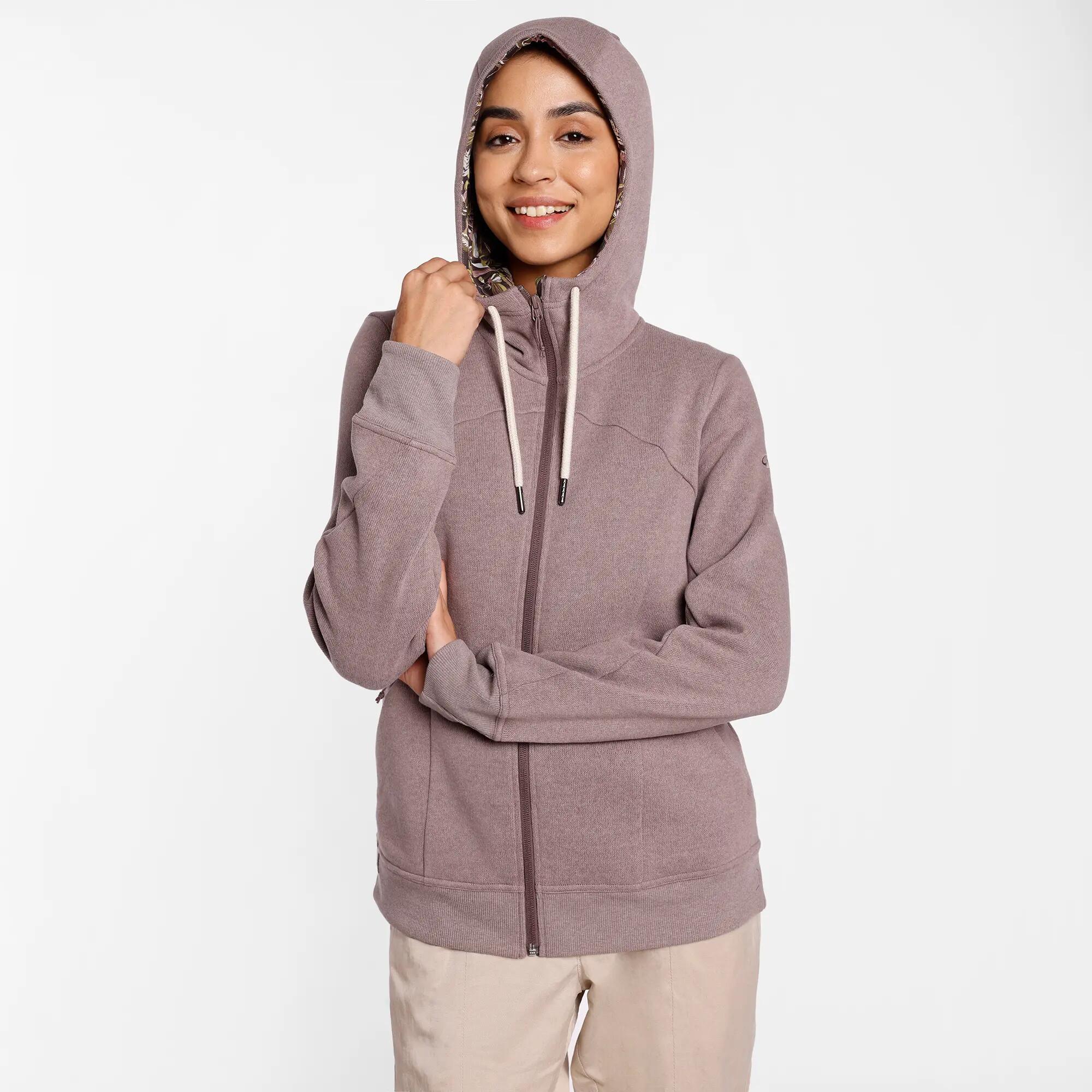 Women’s breathable hiking sweatshirt, NH500 Brown -  4