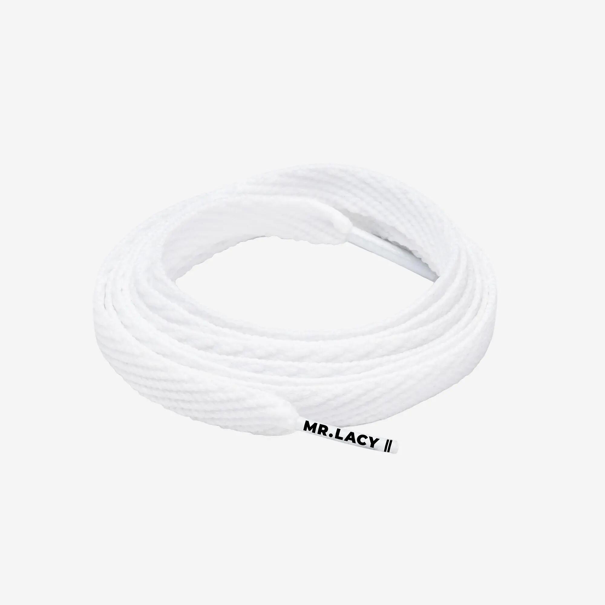 Lacets plats lifestyle classiques unisexe 130 cm, Flatties blanc 3/3