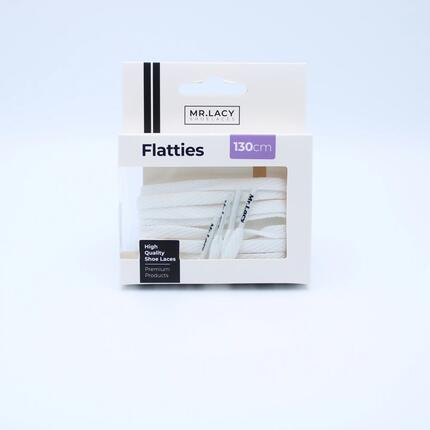 Lacets plats lifestyle classiques unisexe 130 cm, Flatties blanc