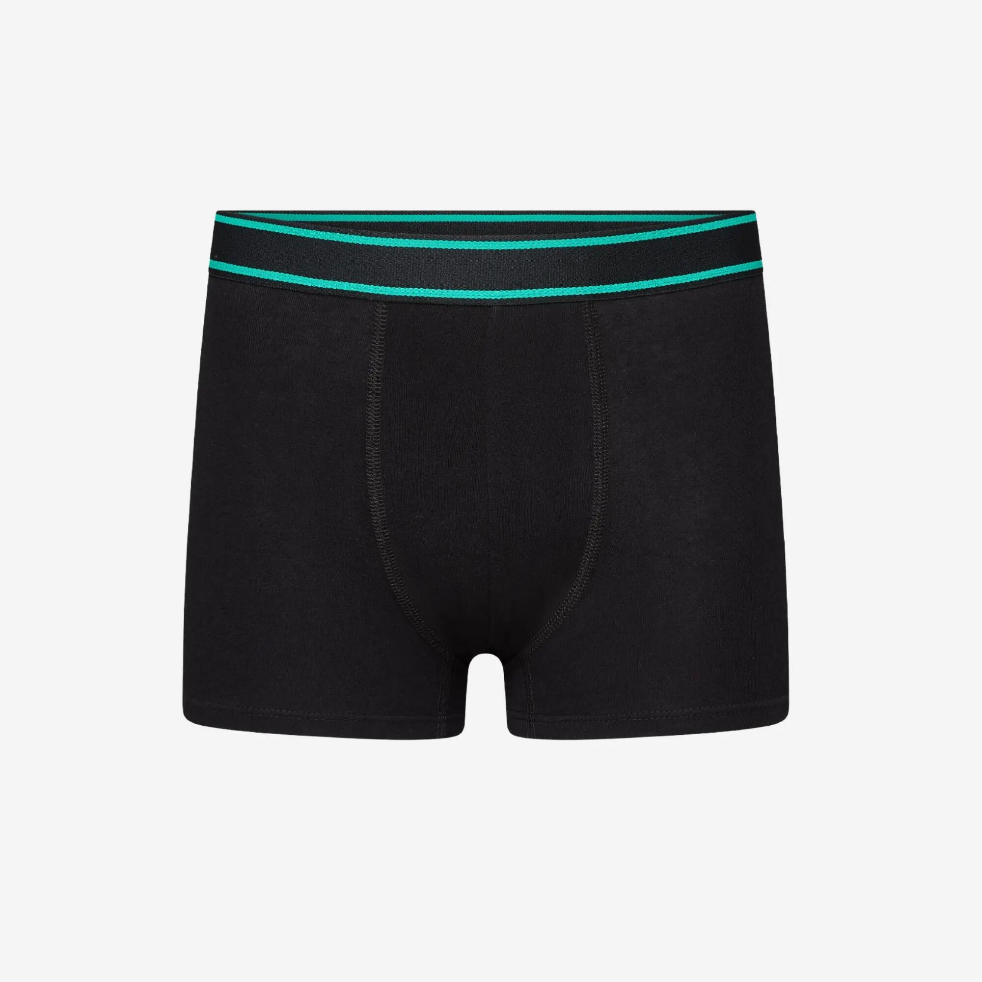 Lot de 2 caleçons en coton enfant, noir 4/7