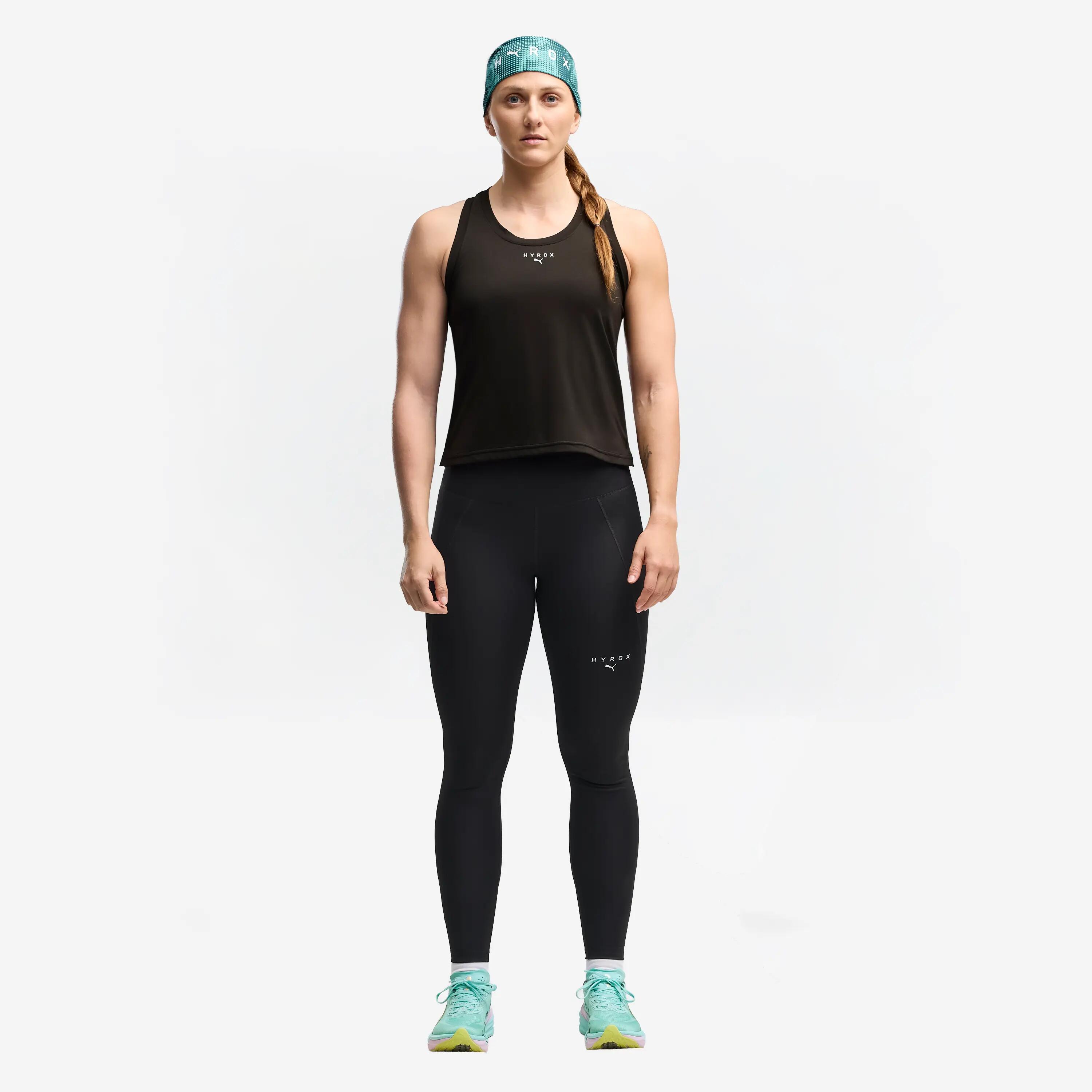 Camiseta Fitness Hyrox Mujer Negro Sin Mangas 3/5
