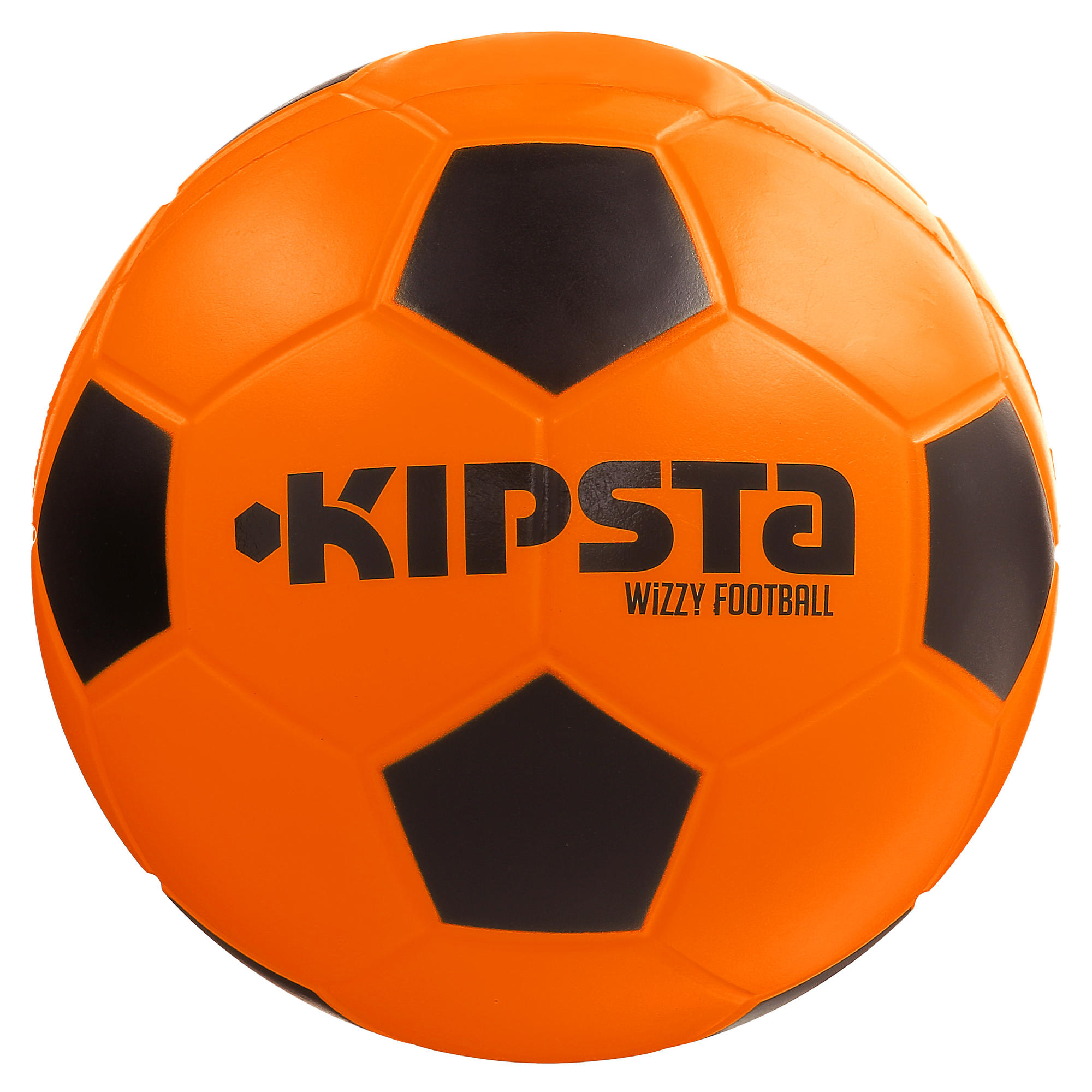 Ballon football mousse Wizzy taille 4 orange noir Kipsta