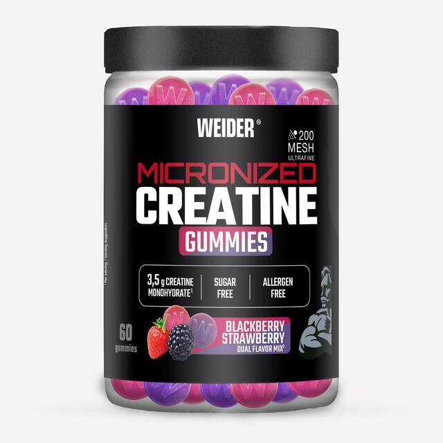 Gummies de creatina sin azúcar mora-fresa Weider 60 unidades