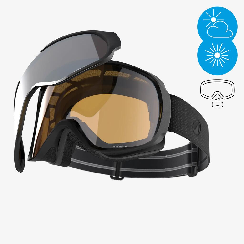 Lyžiarske a snowboardové okuliare do každého počasia G 500 I sivé
