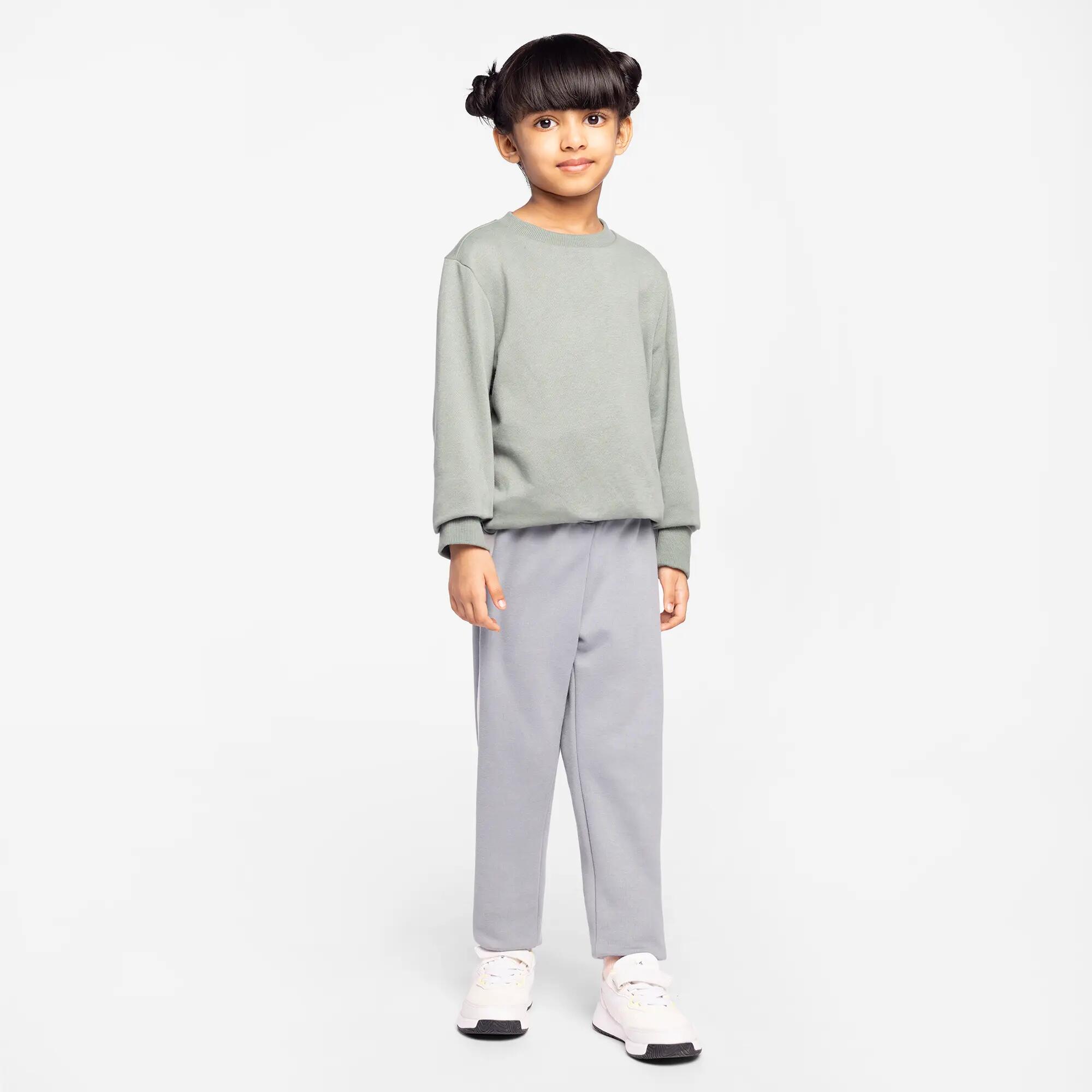 Kid's Warm Crew Neck Sweatshirt - Grey -  3
