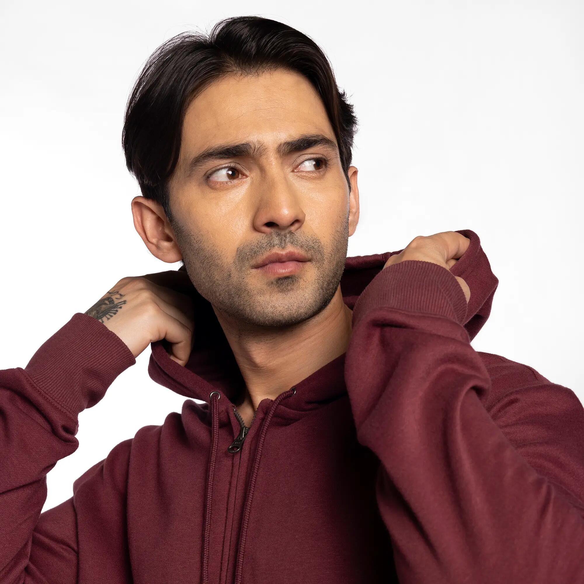 Men's Zip-Up Hoodie 500 Ess - Purple -  4