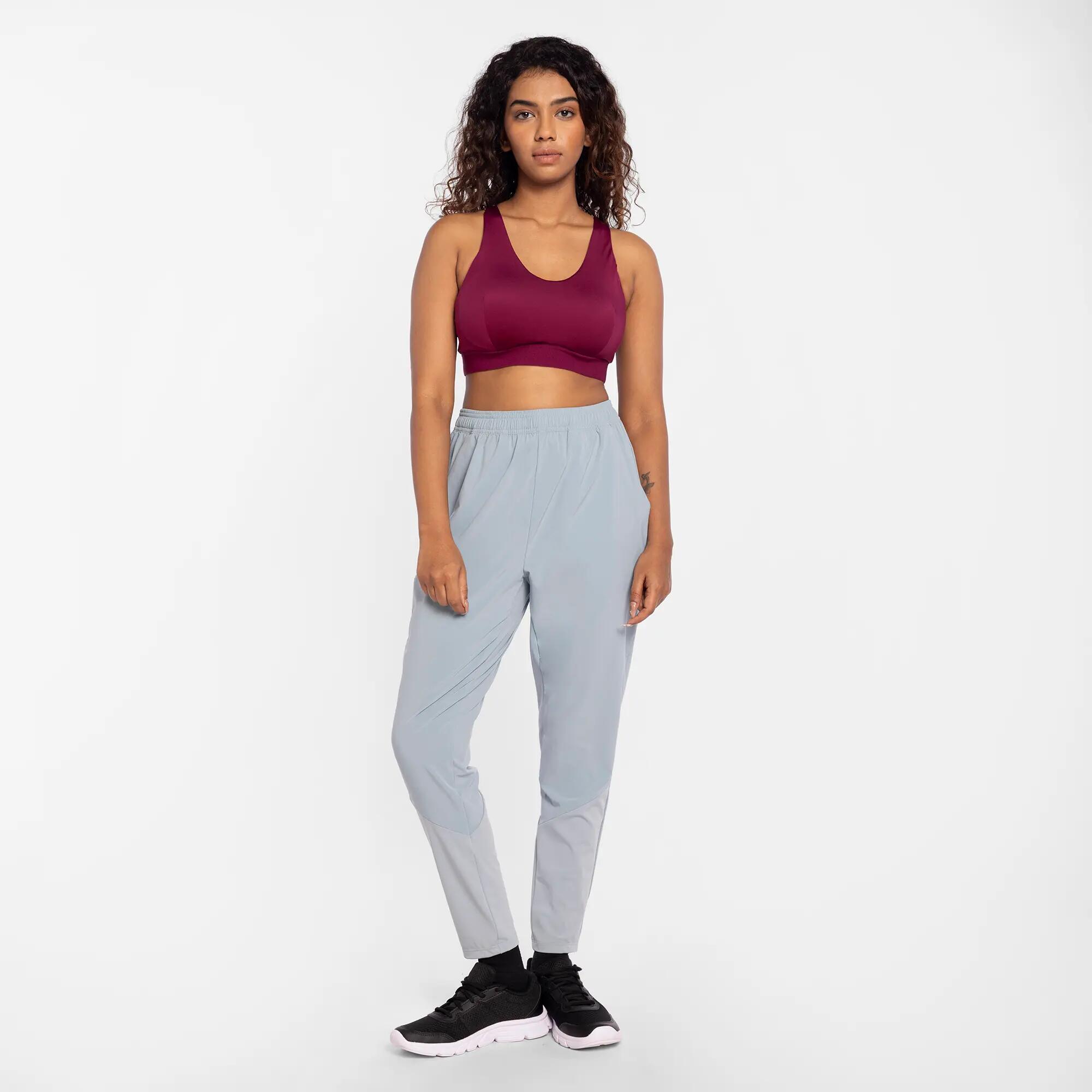 Women's Fitness Cardio Training Bottoms 100 -wenge brown -  1
