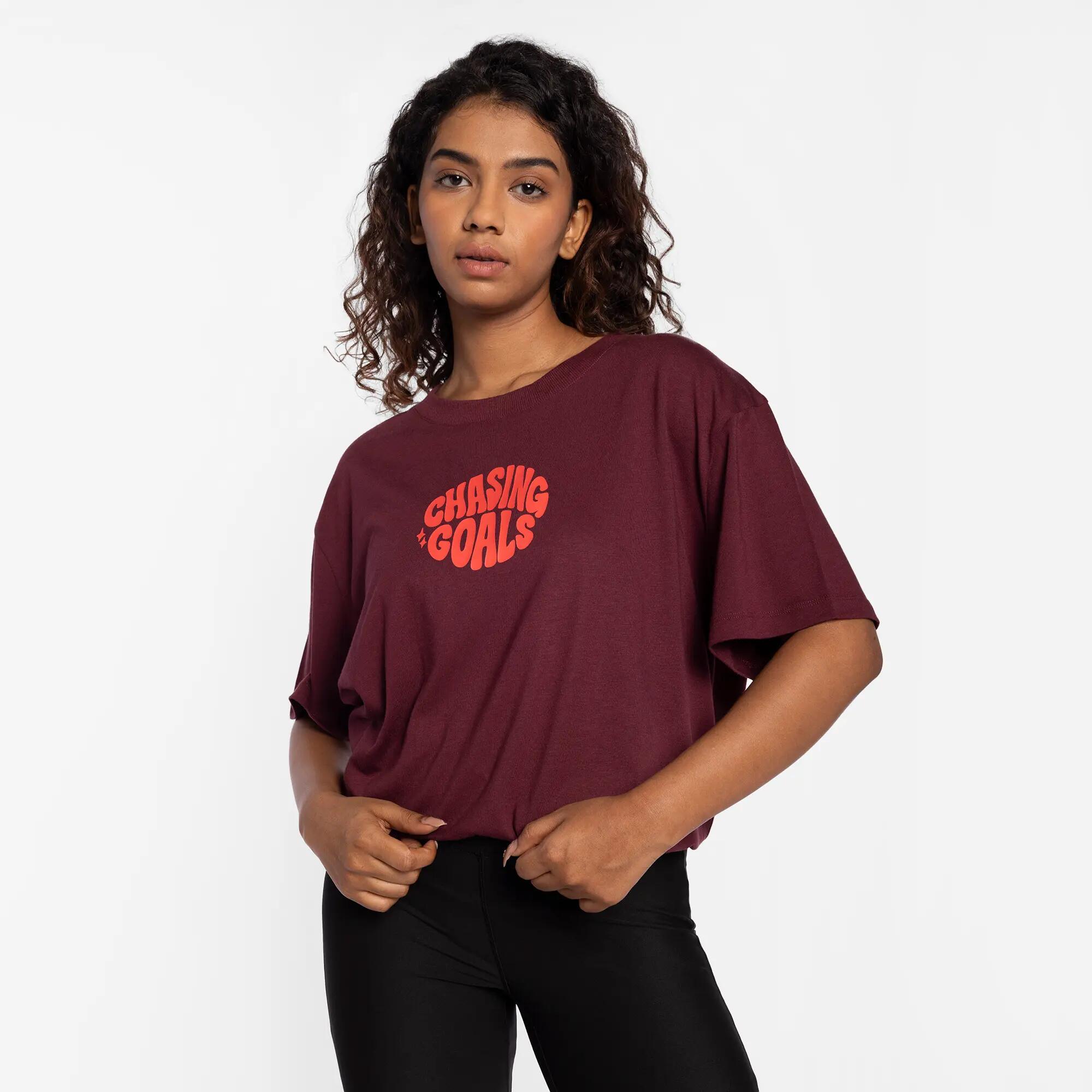 domyos Women's Oversize Cotton T-Shirt - White-picture-20