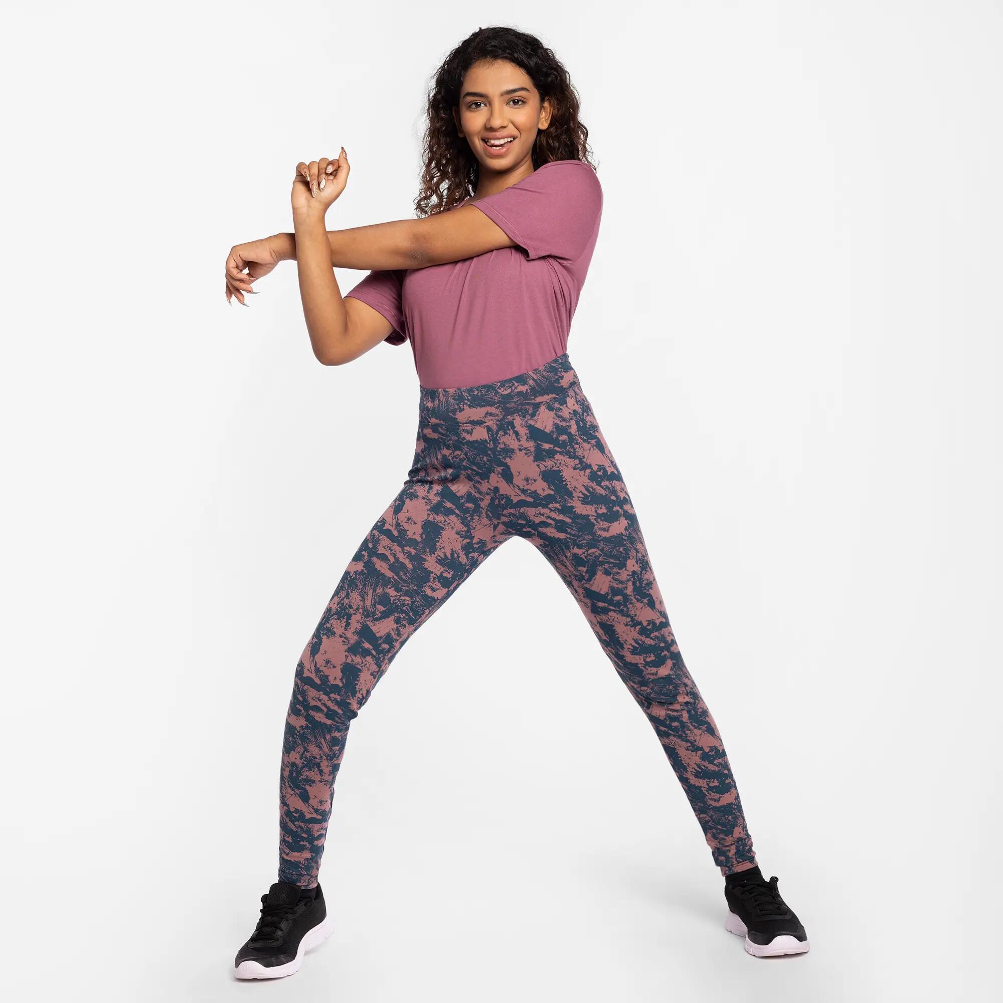 Women's Cotton Fitness Leggings - Ash Purple -  3