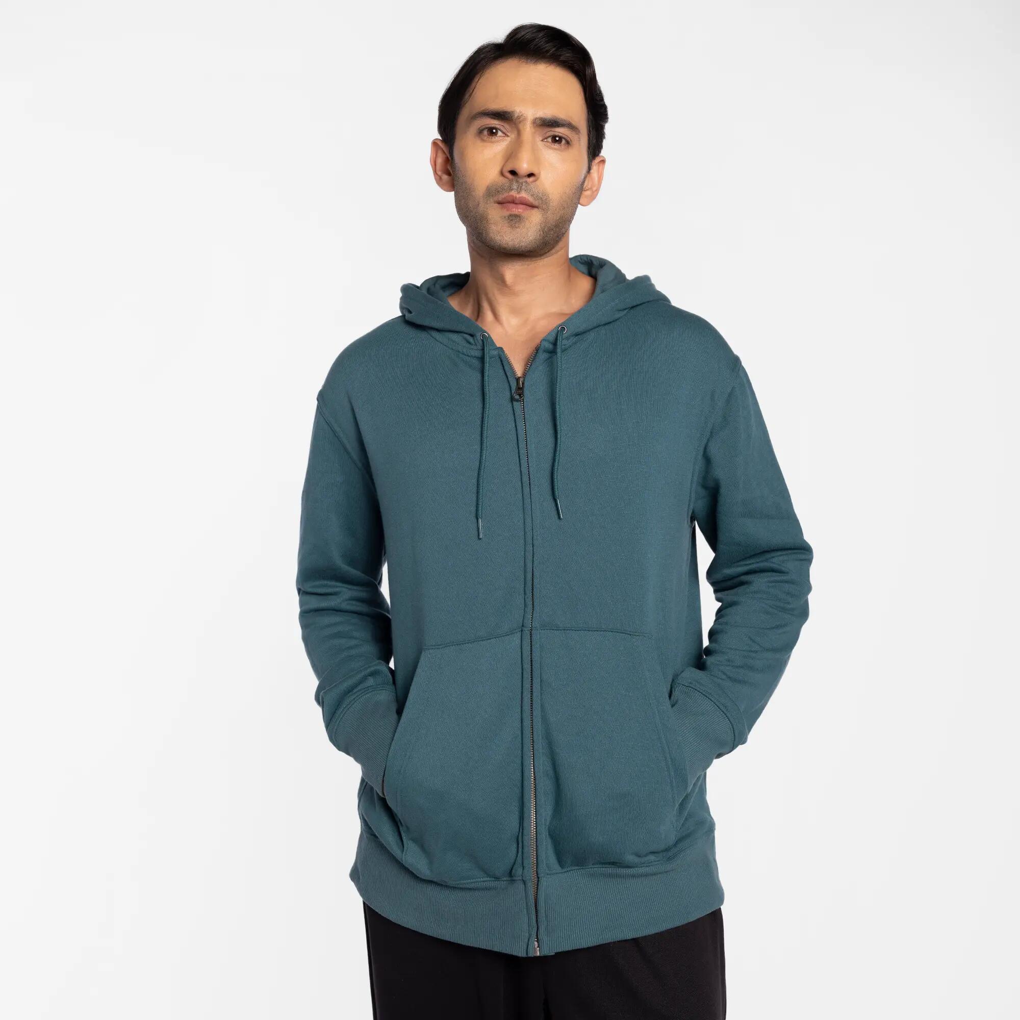 domyos Zip-Up Hoodie 500 - Duck Green-picture-28